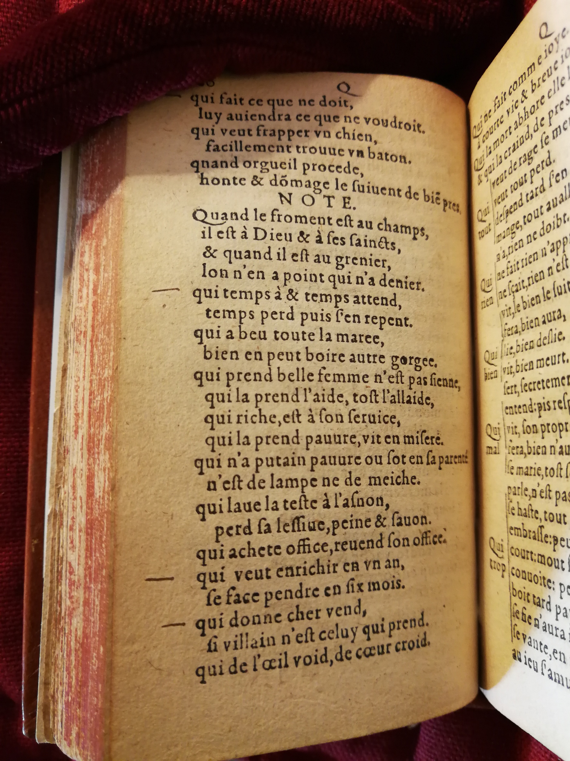 1582 - Nicolas Bonfons - Trésor de sentences dorées - Bibliothèque Sainte-Geneviève