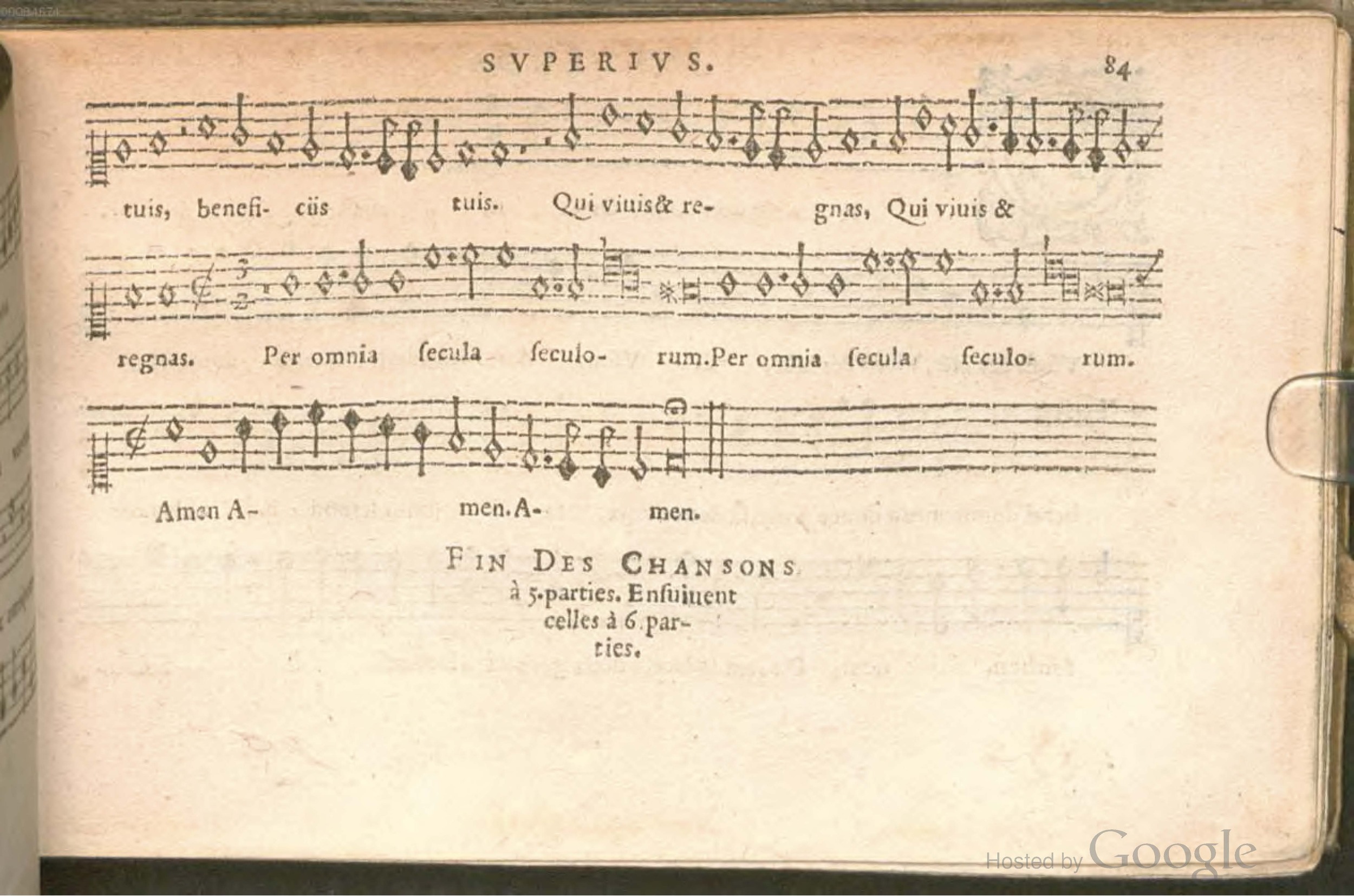 1576 - [Pierre de Saint-André] - Trésor de musique d’Orlande de Lassus Superius - BSB Munich