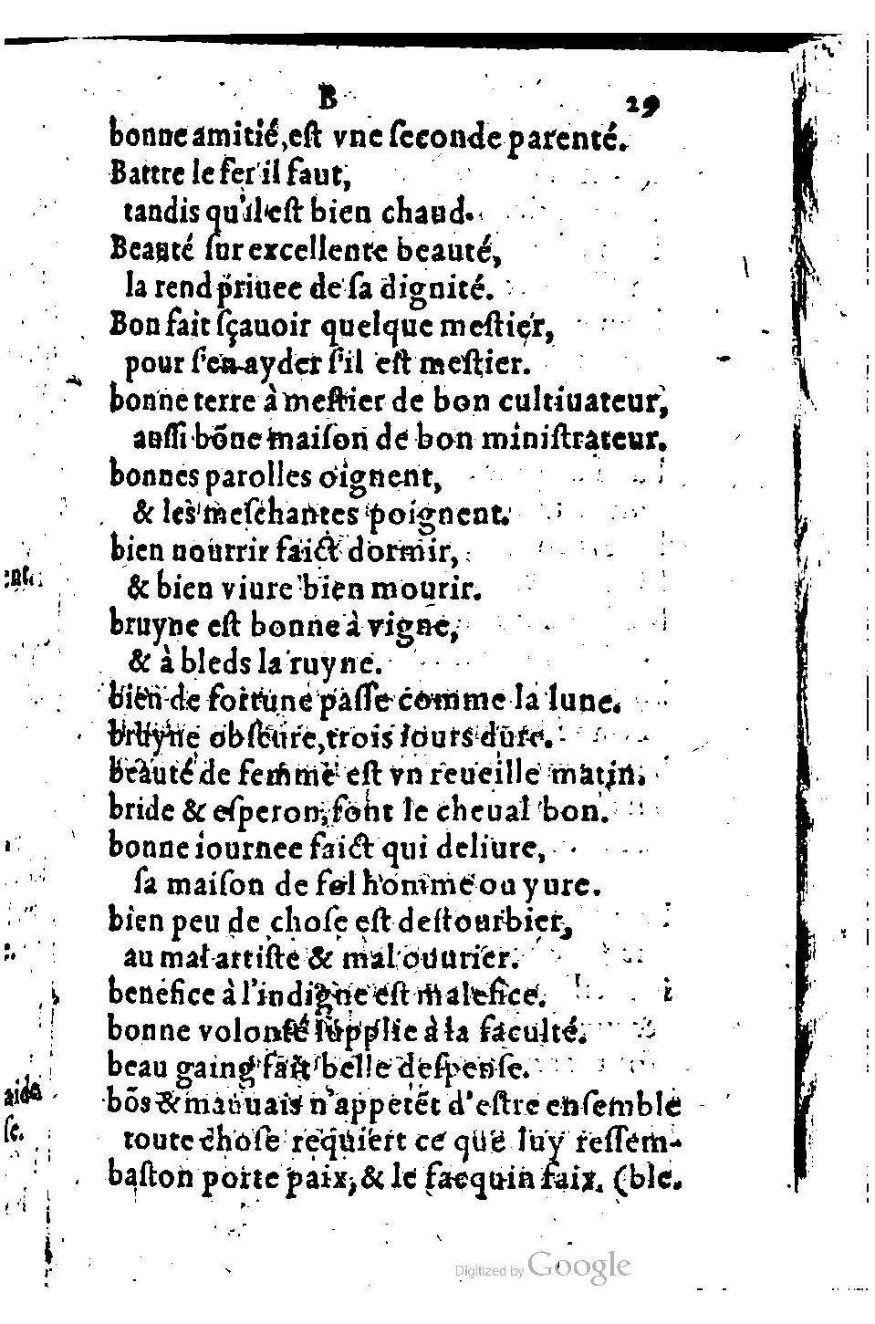 1582 - Nicolas Bonfons - Trésor des sentences dorées - BM Lyon
