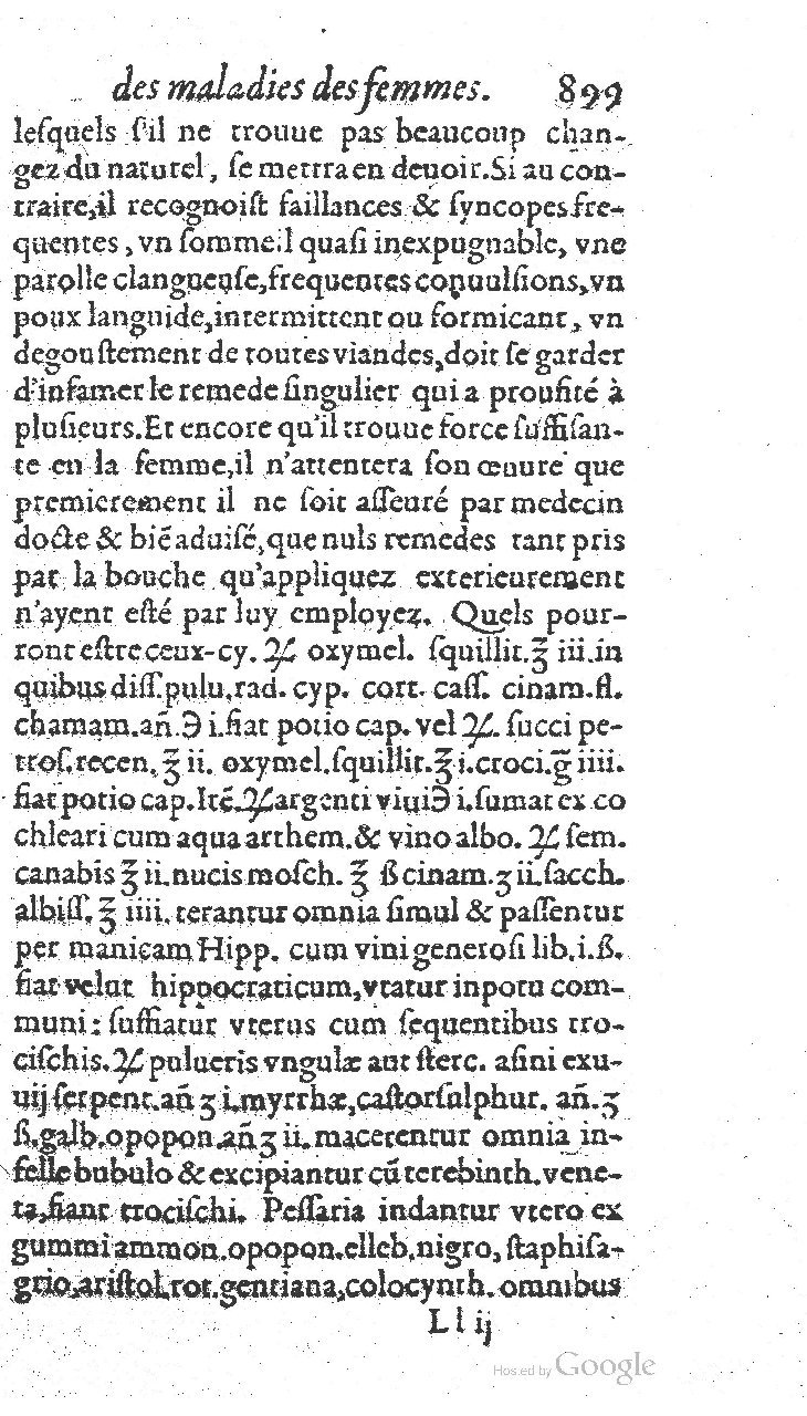 1585 - Jacques du Puis - Trésor des remèdes secrets pour les maladies des femmes - BnF