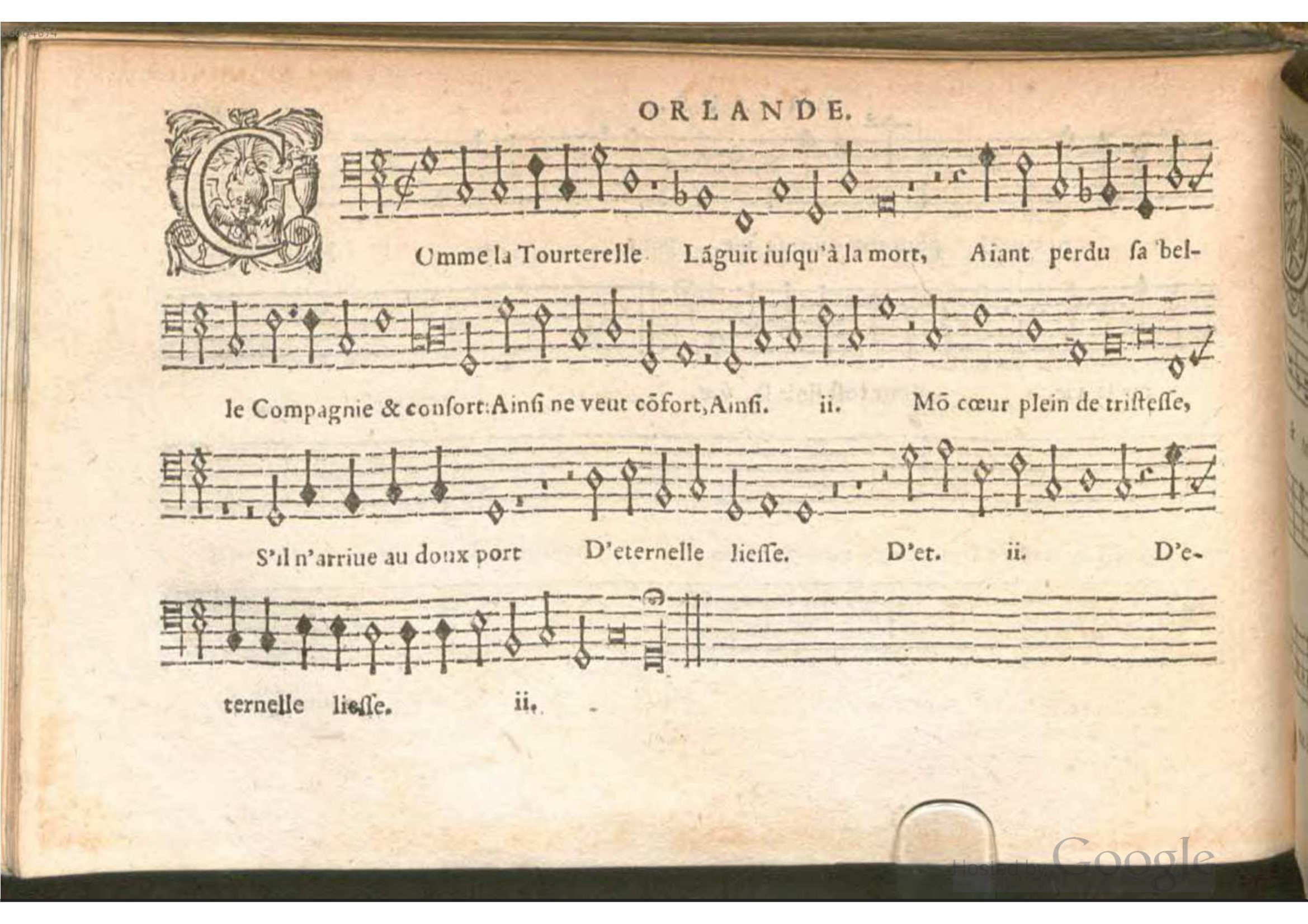 1576 - [Pierre de Saint-André] - Trésor de musique d’Orlande de Lassus Bassus - BSB Munich