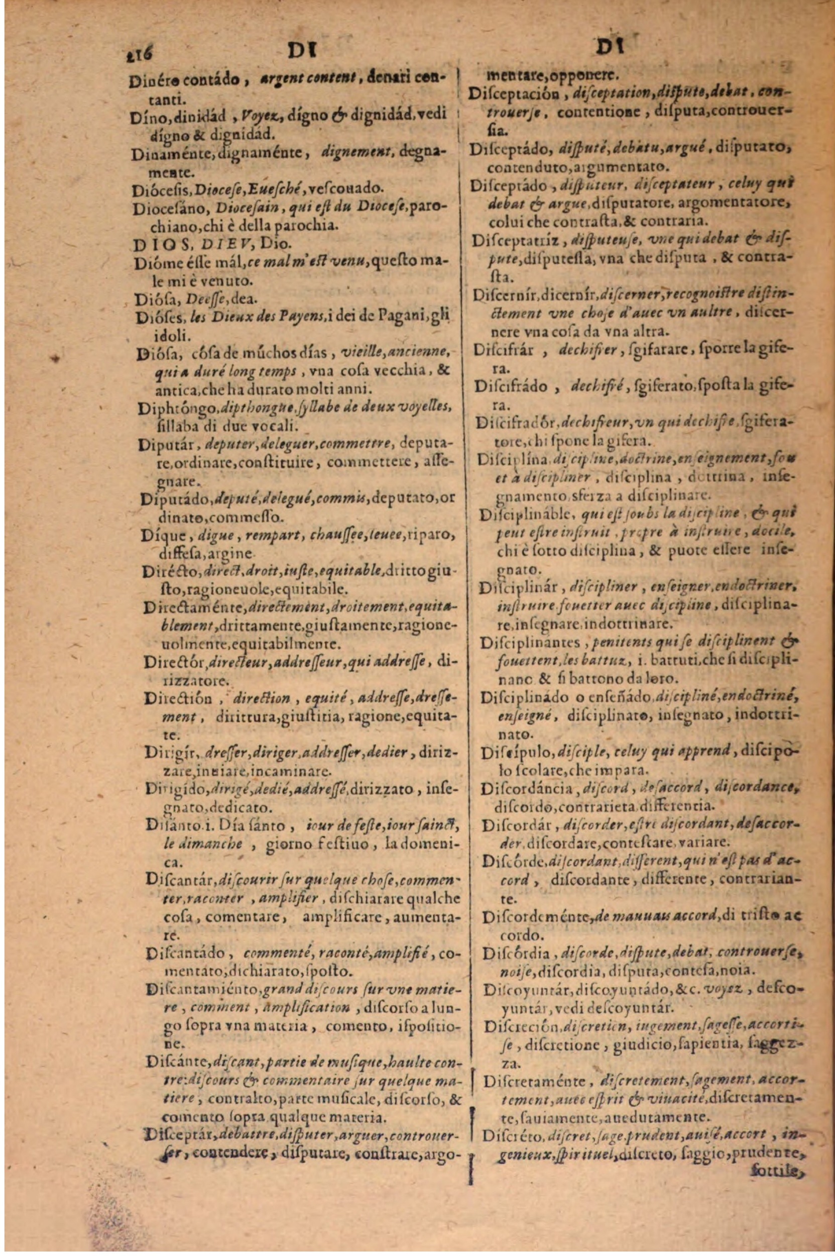 1606 - Samuel Crespin - Thresor des trois langues, francoise, italiene et espagnolle - BSB Munich