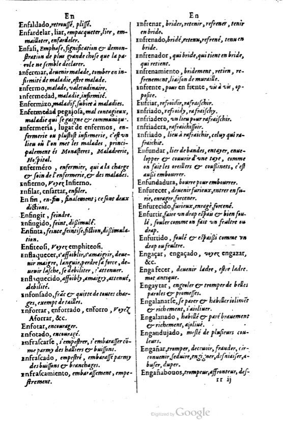 1621 - Adrian Tiffaine - Trésor des deux langues espagnole et française - BM Lyon