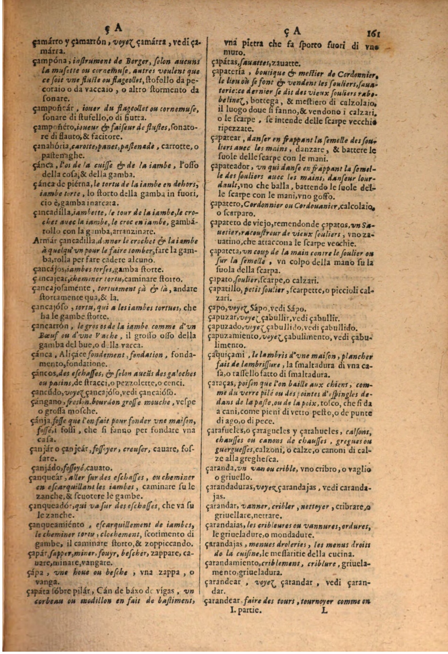 1606 - Samuel Crespin - Thresor des trois langues, francoise, italiene et espagnolle - BSB Munich