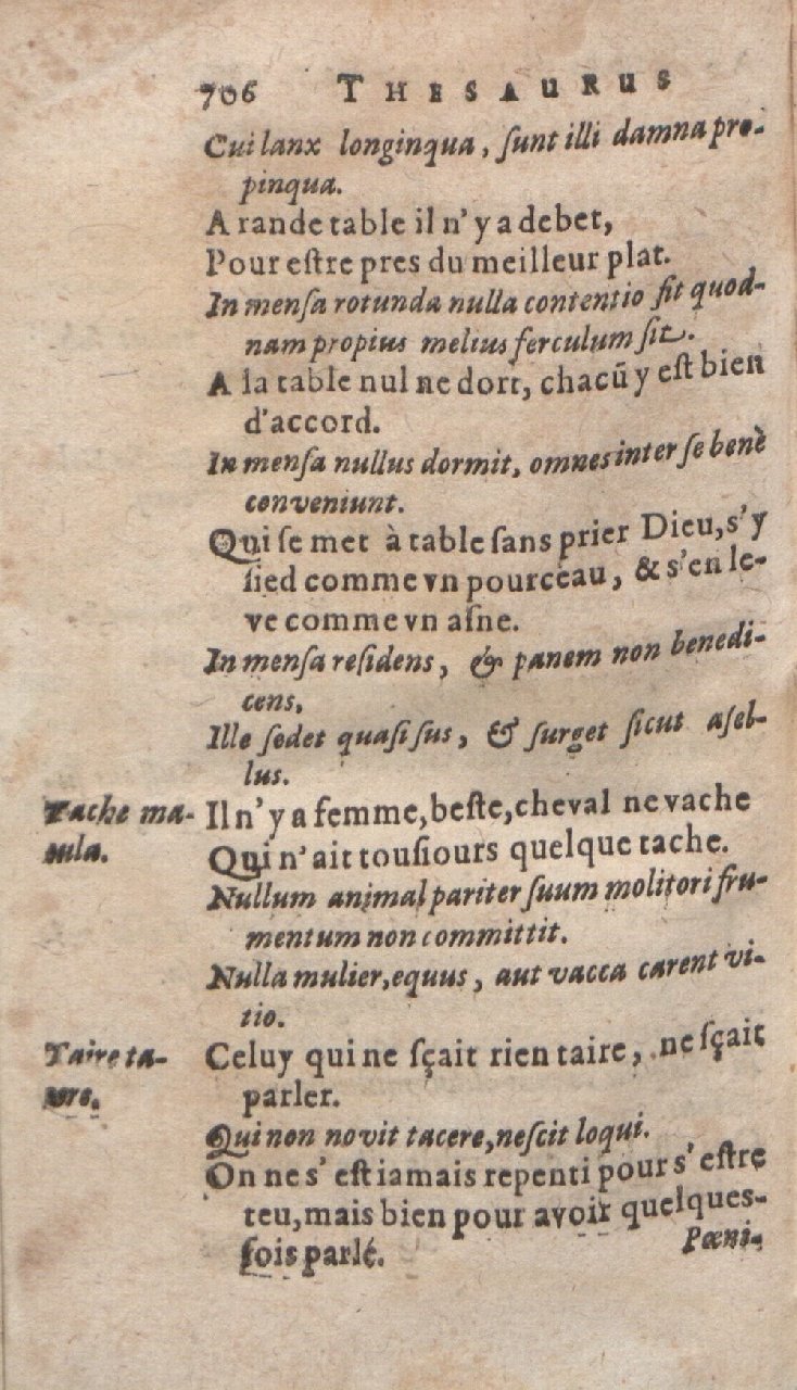 1612 - Dominicus Custos - Trésor des proverbes français  - Bibliopol-Olomuc