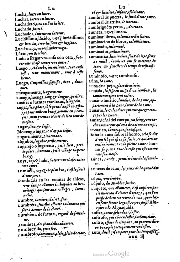 1621 - Adrian Tiffaine - Trésor des deux langues espagnole et française - BM Lyon