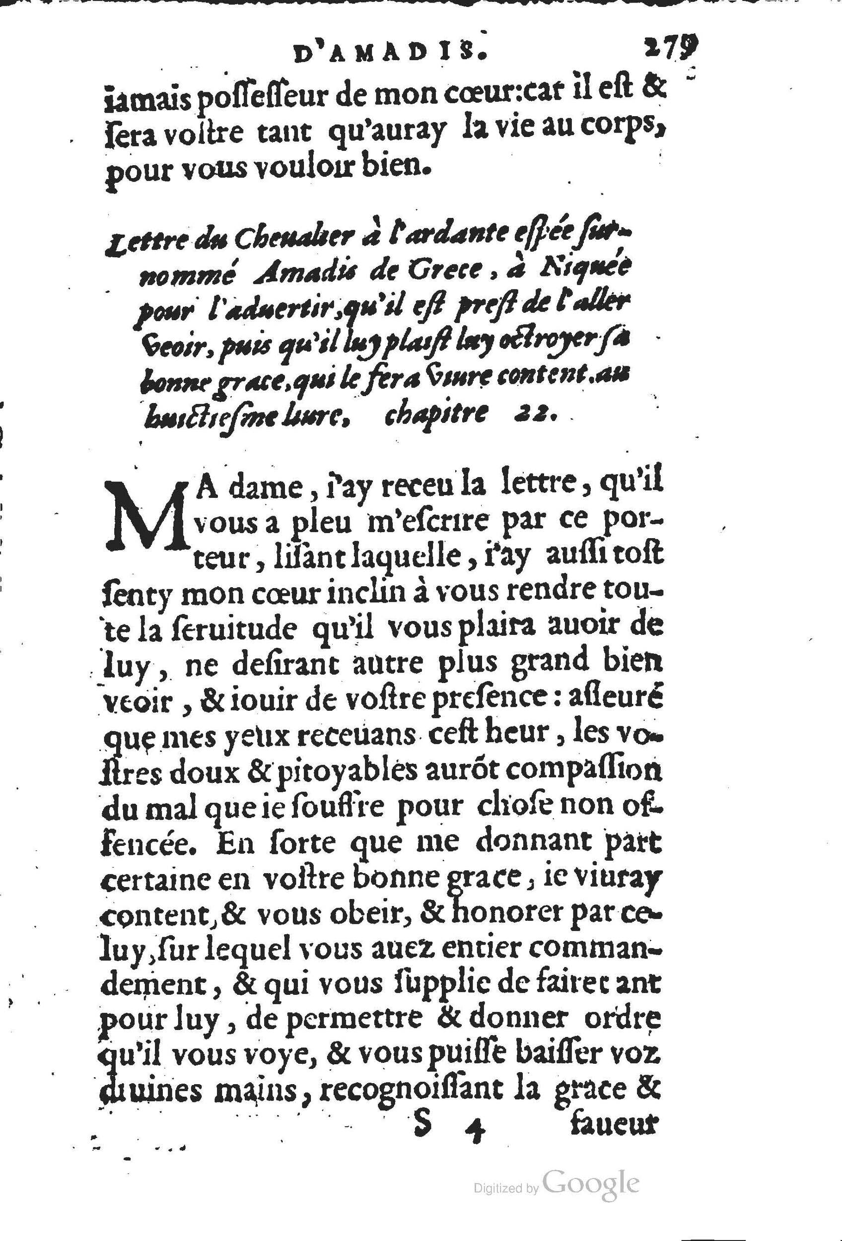 1560 - Jean d’Ogerolles et Gabriel Cotier Lyon - Trésor des Amadis - BSB Munich