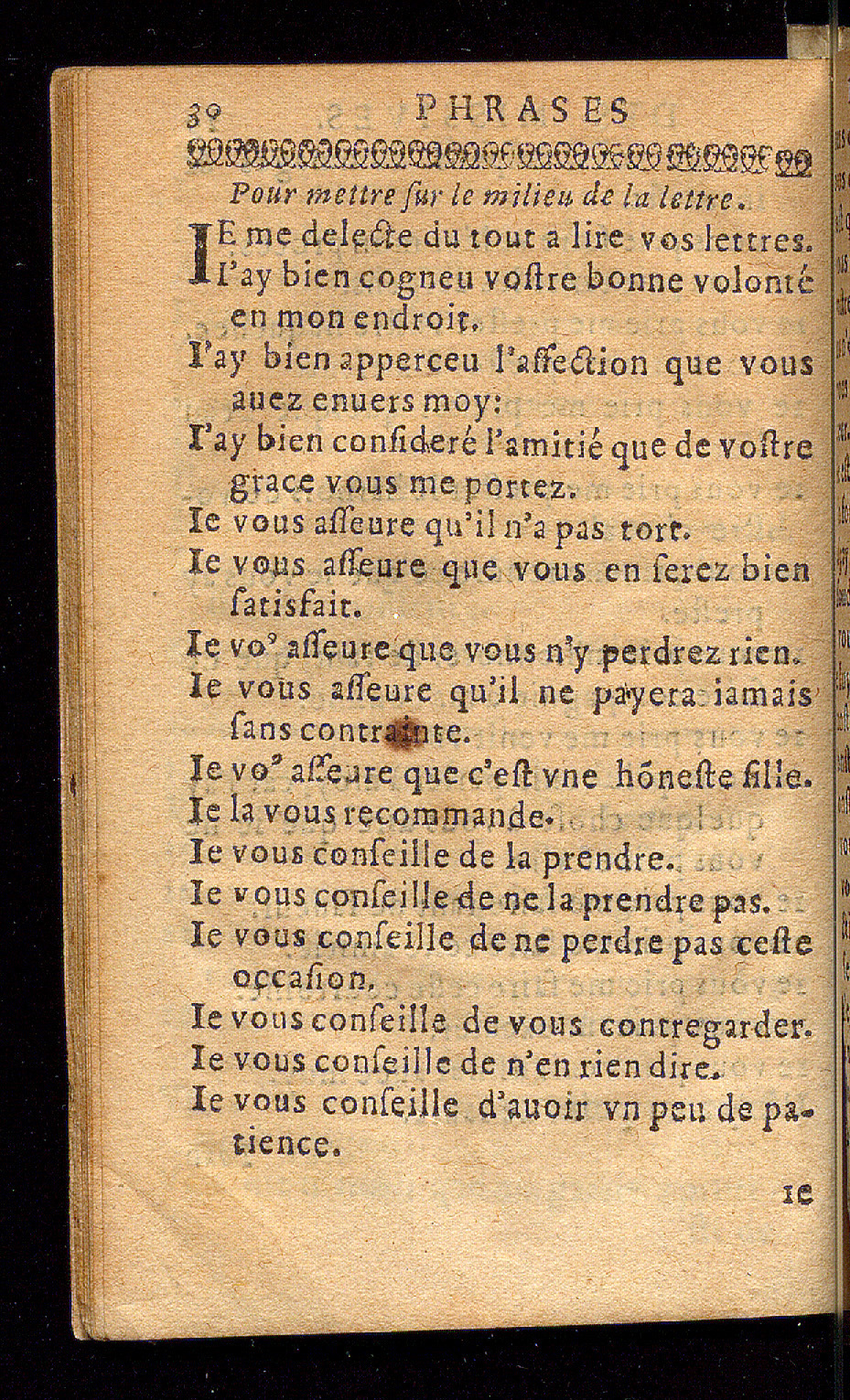 1614 - Barthélemy Vincent - Élite et Trésor des lettres missives - Bâle