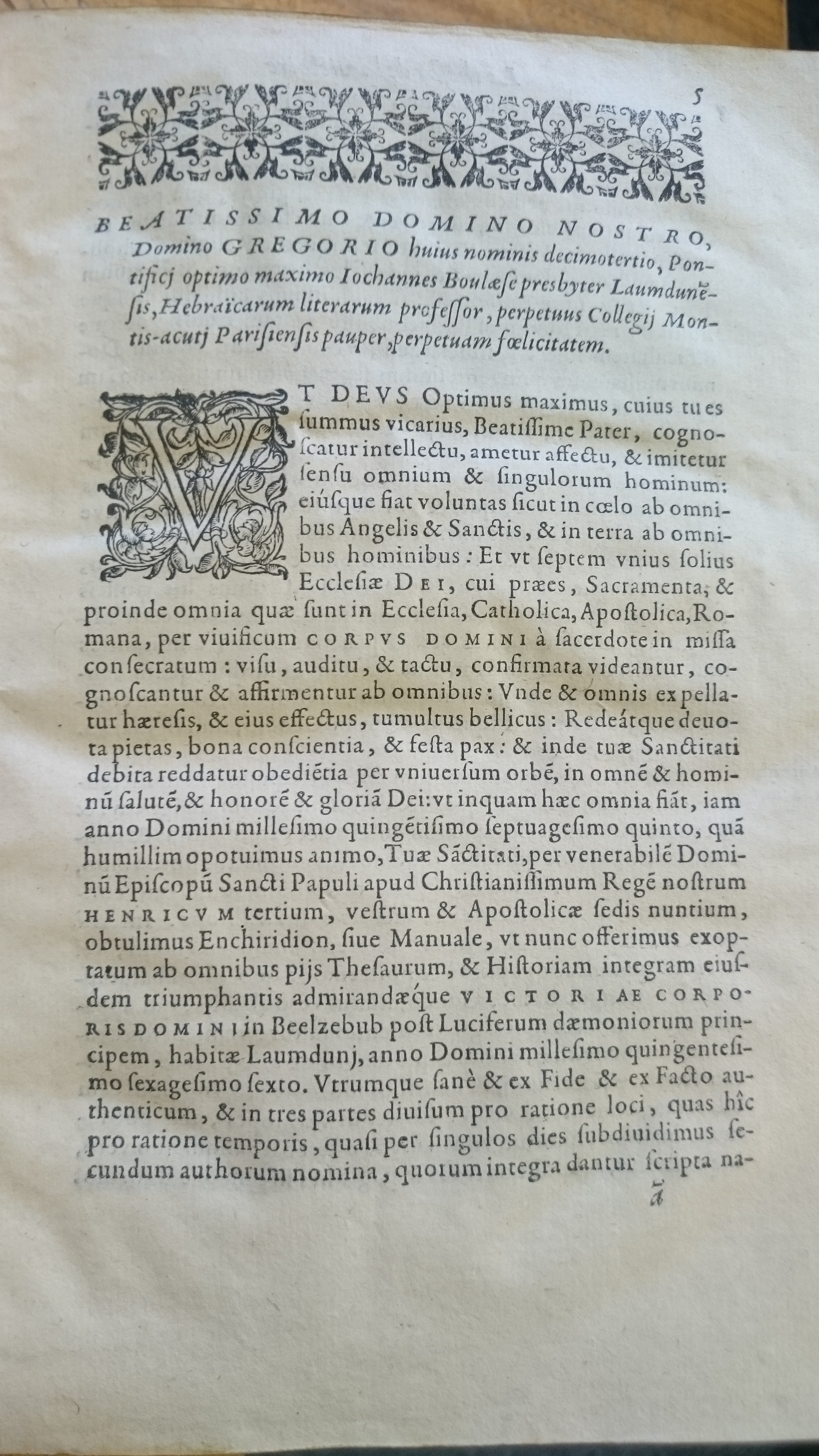 1578 - Nicolas Chesneau - Trésor et entière histoire de la triomphante victoire du corps de Dieu sur l’esprit malin - Douai Quincy