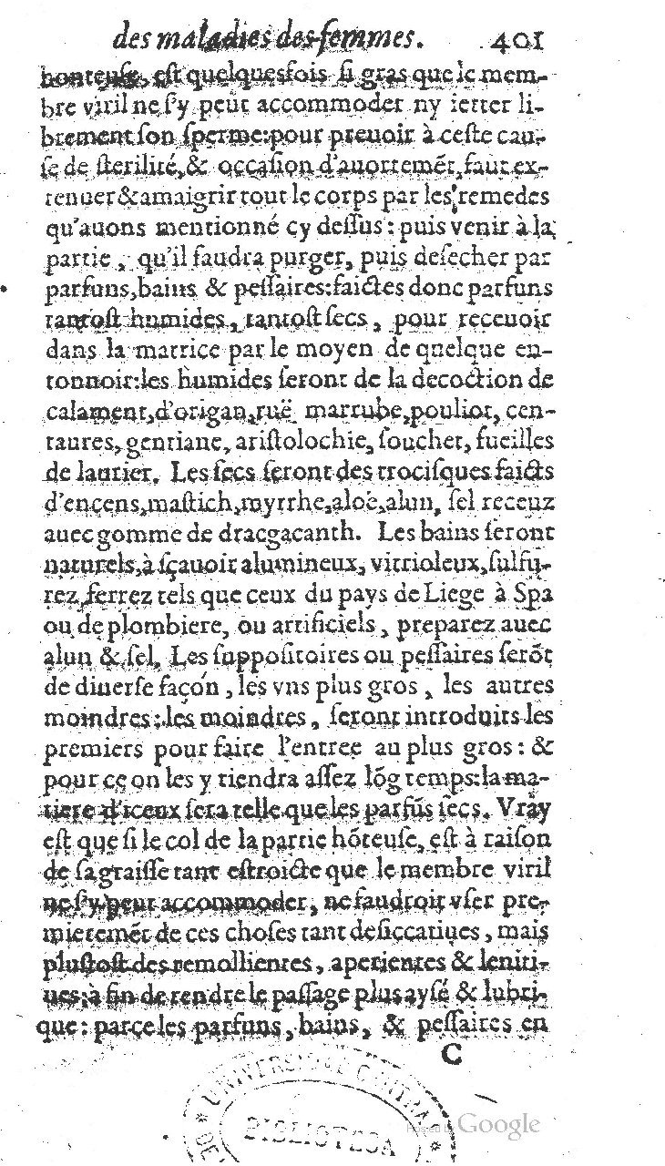 1585 - Jacques du Puis - Trésor des remèdes secrets pour les maladies des femmes - BnF