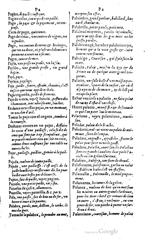 1621 - Adrian Tiffaine - Trésor des deux langues espagnole et française - BM Lyon