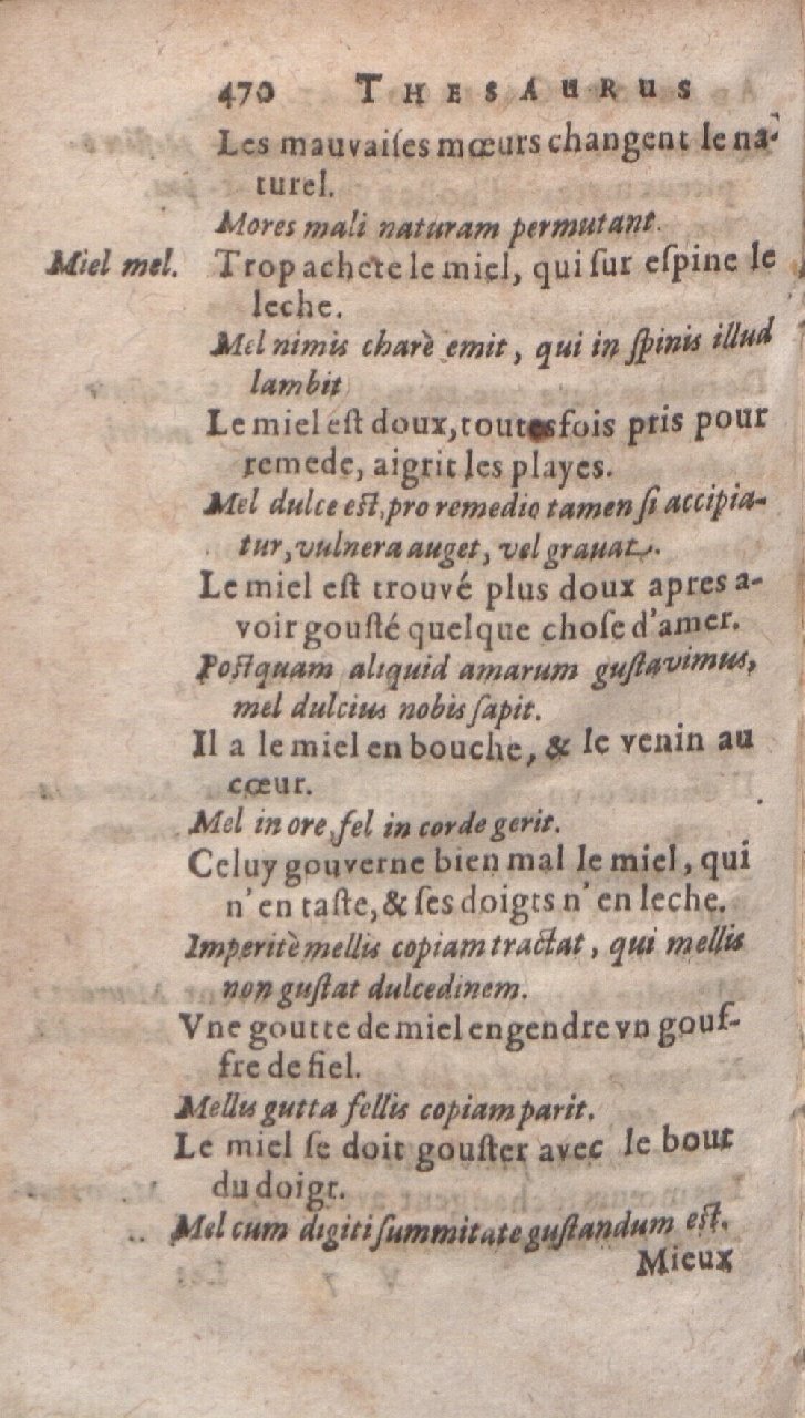 1612 - Dominicus Custos - Trésor des proverbes français - Bibliopol-Olomuc 1612 - Dominicus Custos - Trésor des proverbes français - Bibliopol-Olomuc