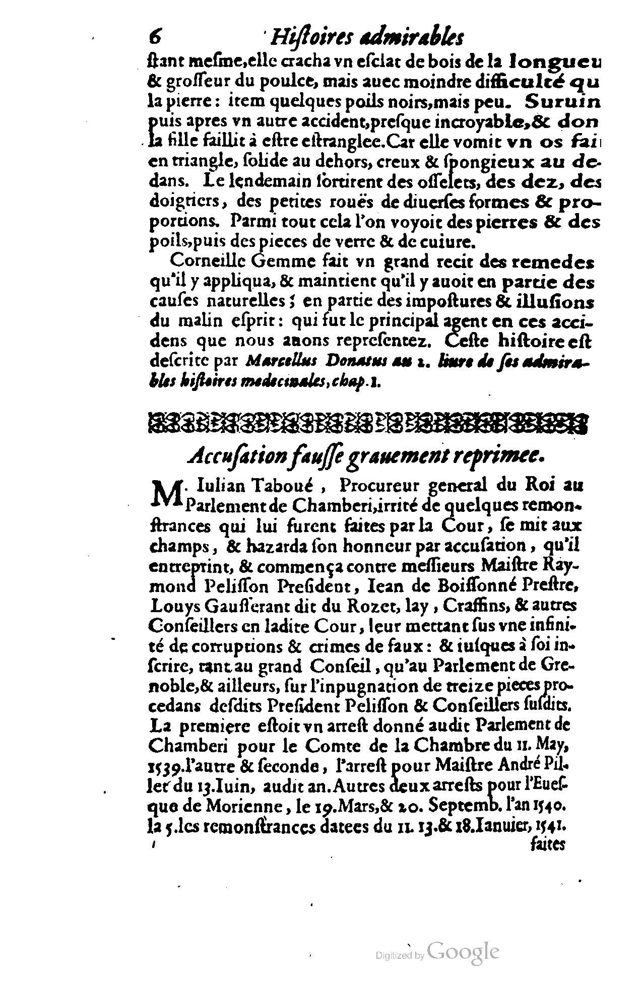 1620 - Samuel Crespin - Trésor d’histoires admirables et mémorables - BCU Lausanne
