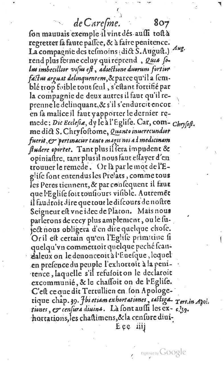 1607 - Nicolas Du Fossé - Trésor quadragésimal - T 01 - BM Lyon