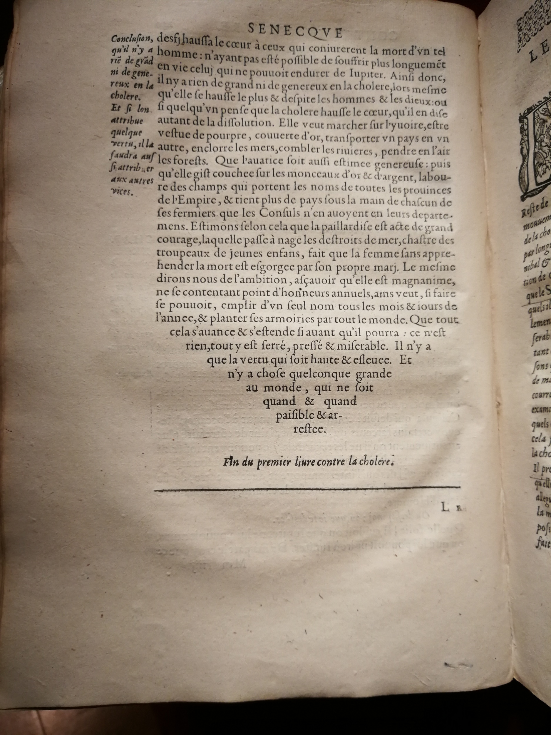 1595 - Jean Houzé - Œuvres morales et mêlées de Sénèque, Trésor de philosophie morale - T. 1 - BnF