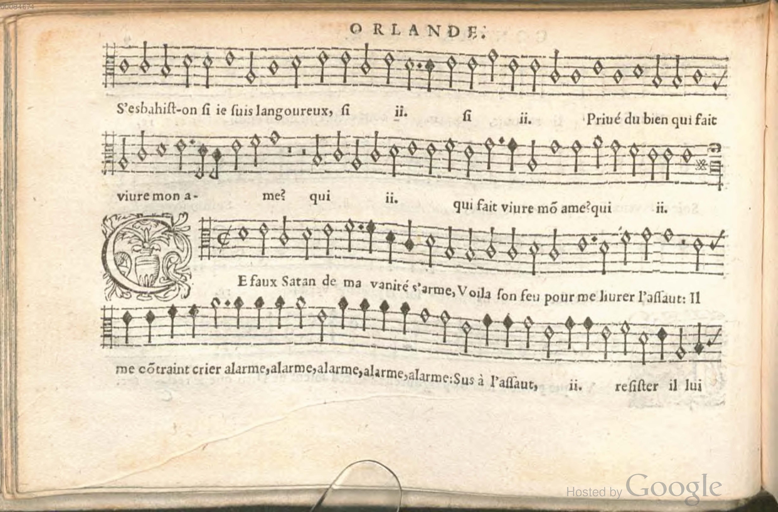 1576 - [Pierre de Saint-André] - Trésor de musique d’Orlande de Lassus Contratenor - BSB Munich