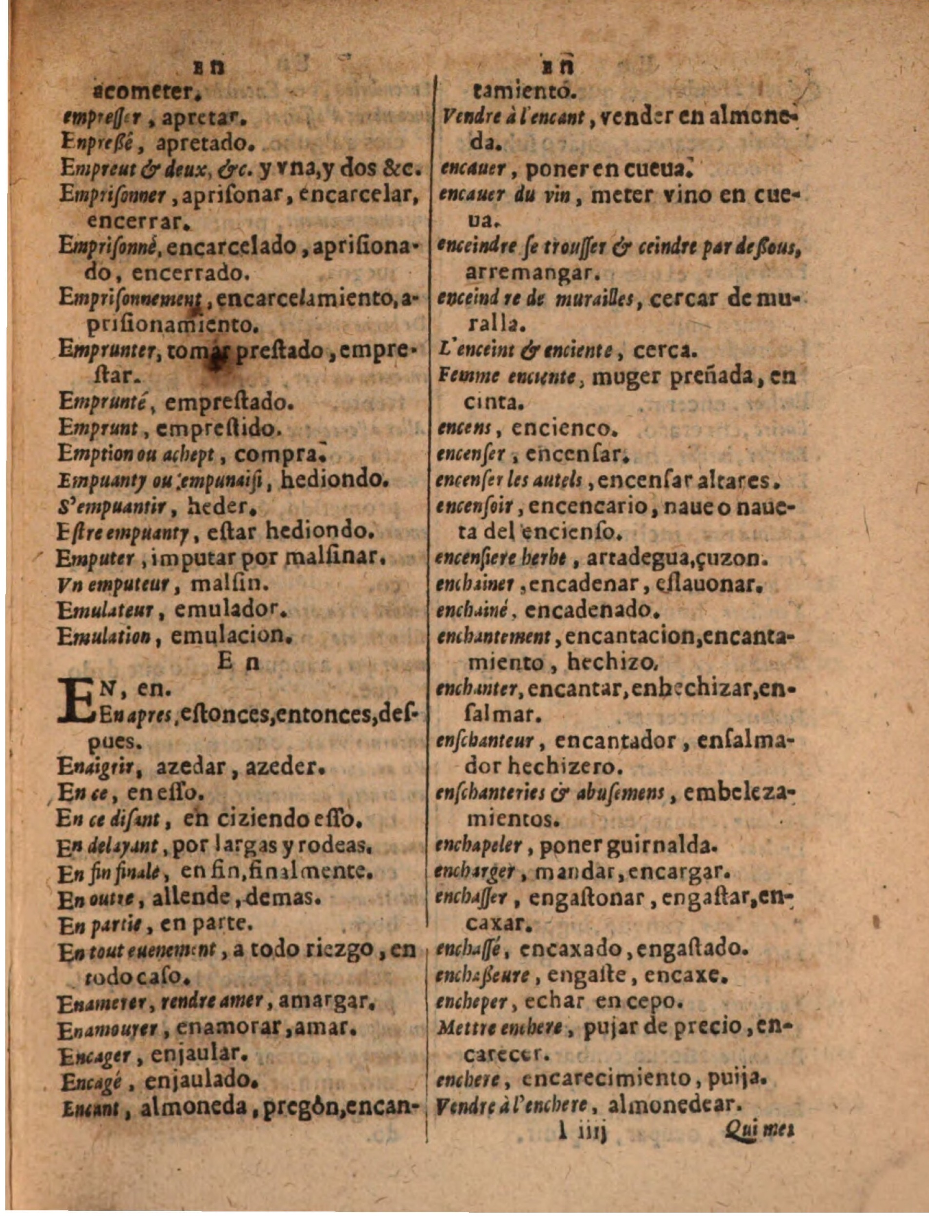 1624 - Hubert Antoine - Trésor des deux langues espagnole et française (Seconde partie) - BSB Munich