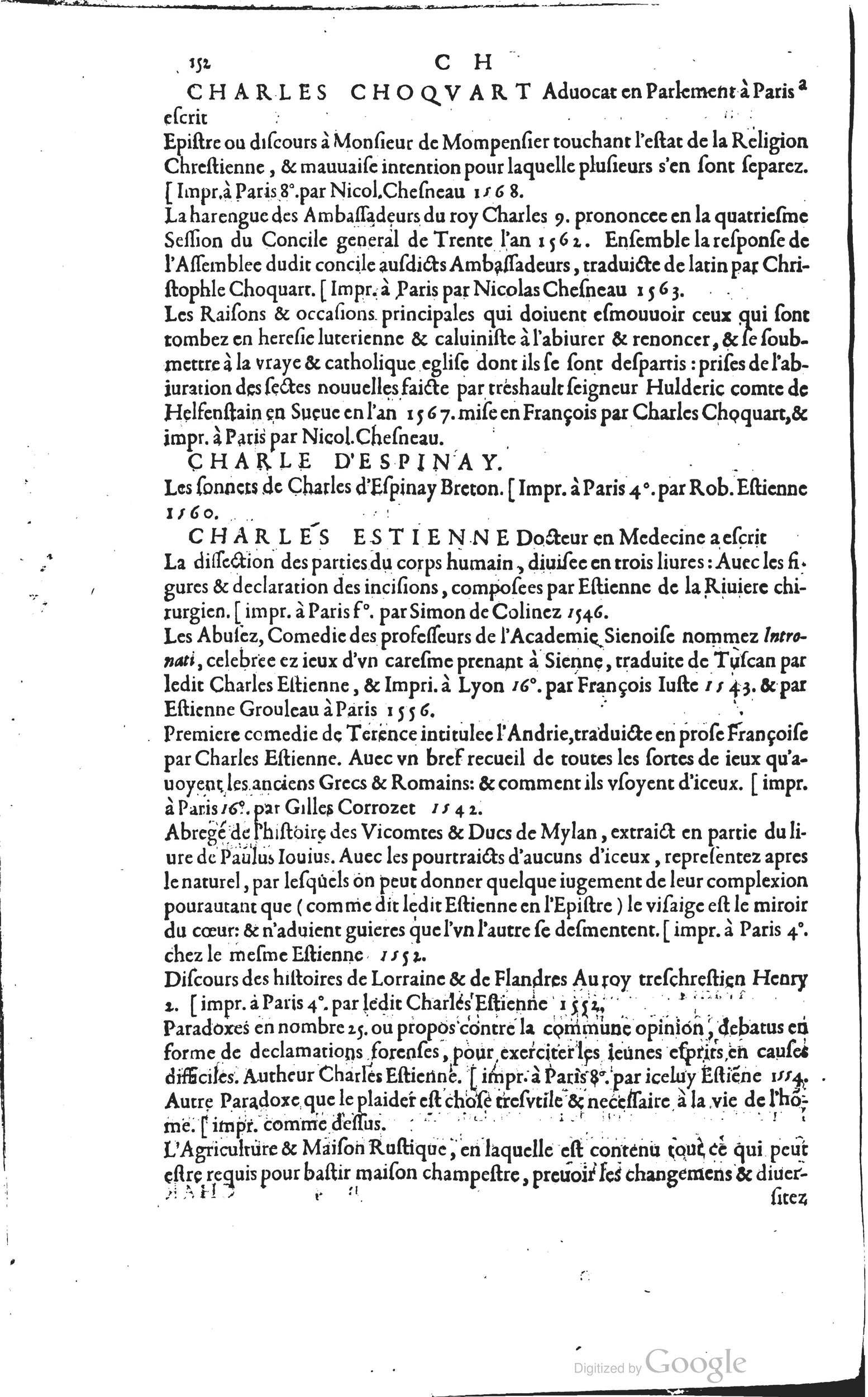 1585 - Barthélemy Honorat - Bibliothèques françaises - BSB Munich