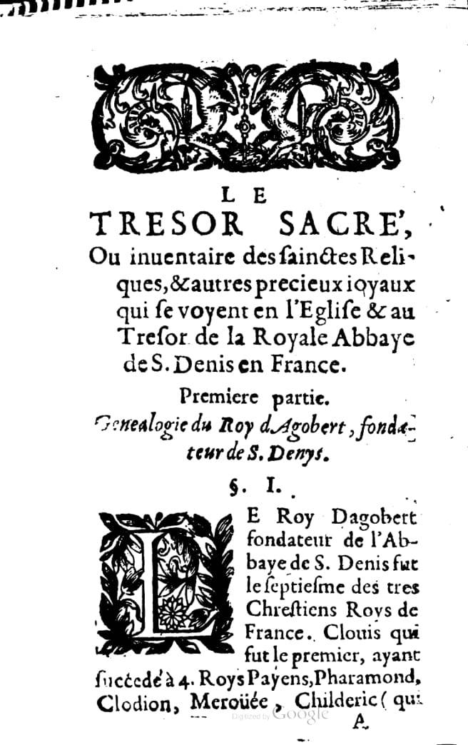 1636 - Jean Billaine - Trésor sacré ou inventaire des saintes reliques - British Library