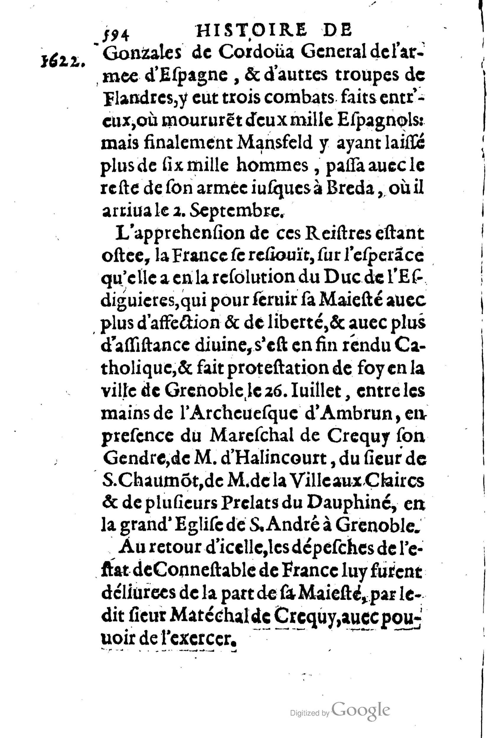 1623 - Joseph Bouillerot - Trésor de l’histoire générale de notre temps - BM Lyon