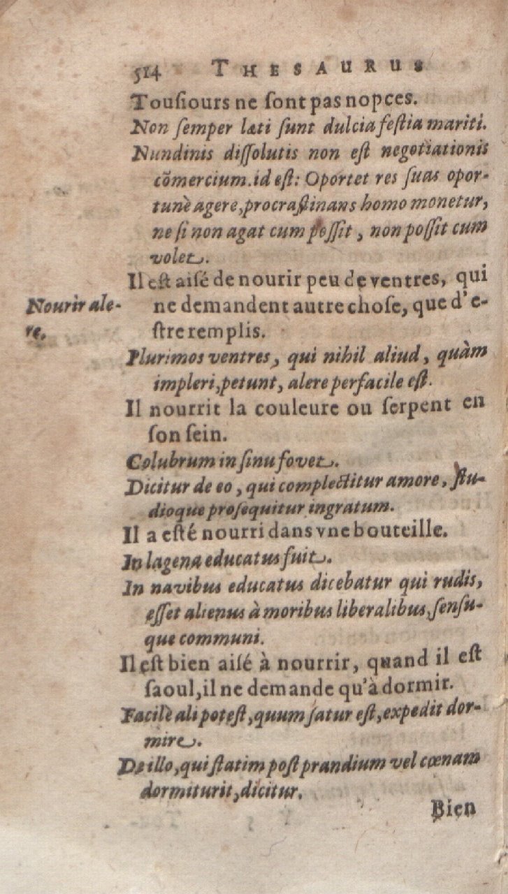 1612 - Dominicus Custos - Trésor des proverbes français  - Bibliopol-Olomuc