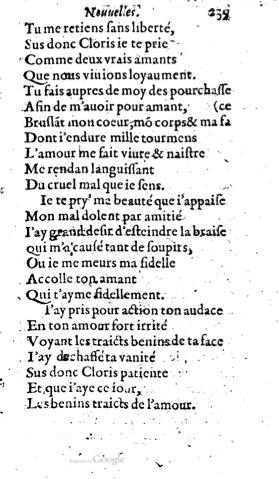 1623 - Jacques Cailloüé - Trésor ou recueil des chansons amoureuses - British Library