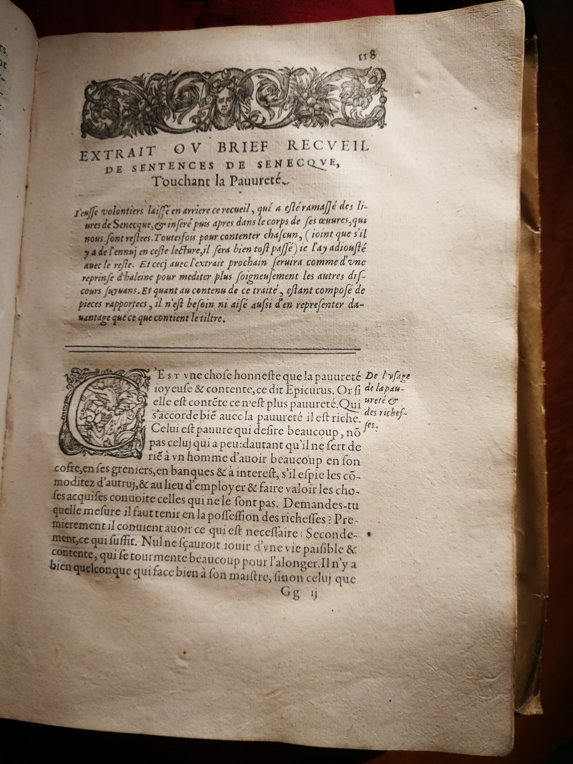 1595 - Jean Houzé - Œuvres morales et mêlées de Sénèque, Trésor de philosophie morale - T. 1 - BnF