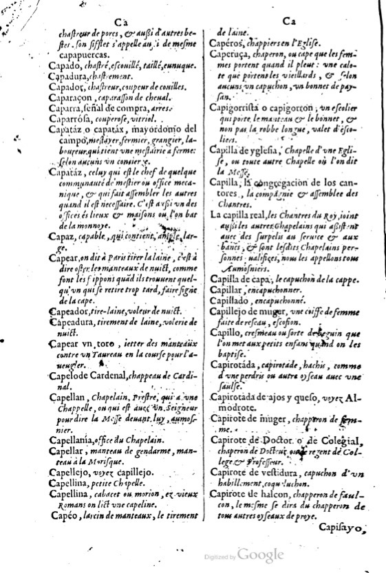 1621 - Adrian Tiffaine - Trésor des deux langues espagnole et française - BM Lyon