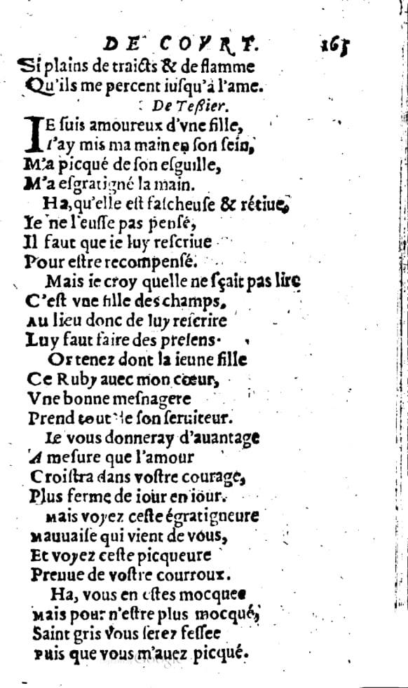 1606 - Théodore Reinsart - Trésor des chansons amoureuses recueillies des plus excellents airs de cour - Livre I - NK ČR Prague