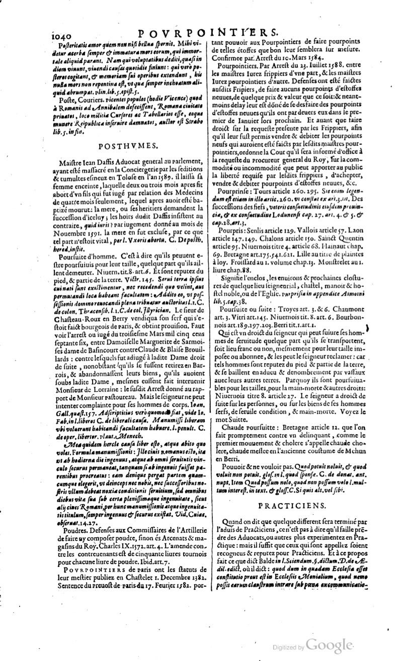 1629 - Veuve Nicolas Buon - Trésor du droit français (29620 T. 2) - BM Lyon