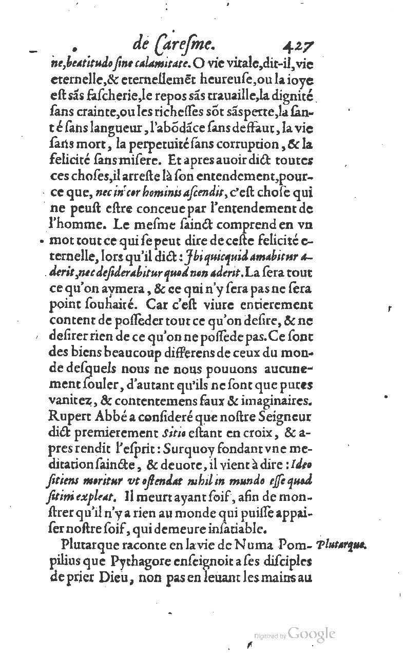 1607 - Nicolas Du Fossé - Trésor quadragésimal - T 01 - BM Lyon