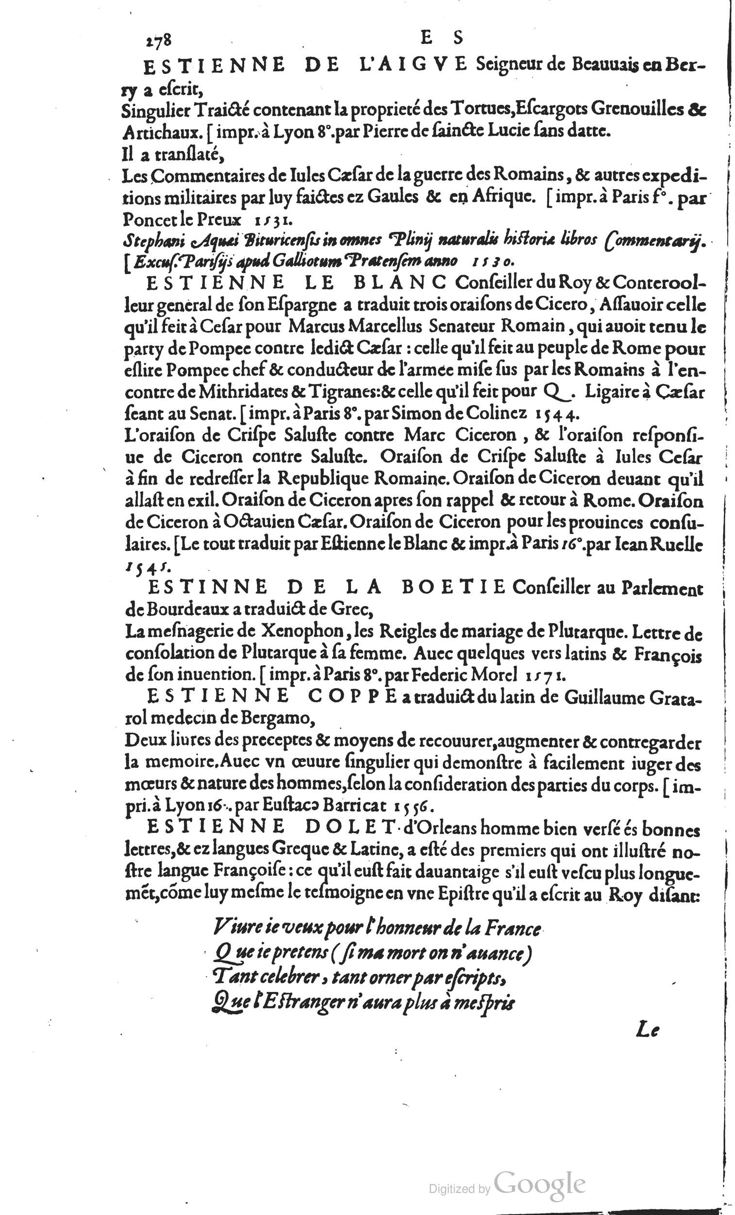 1585 - Barthélemy Honorat - Bibliothèques françaises - BSB Munich