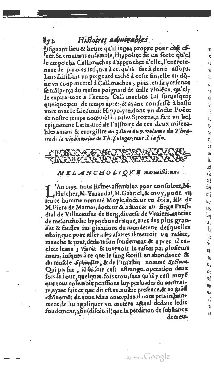 1610 - Paul Marceau - Trésor d’histoires admirables et mémorables - BSB Munich