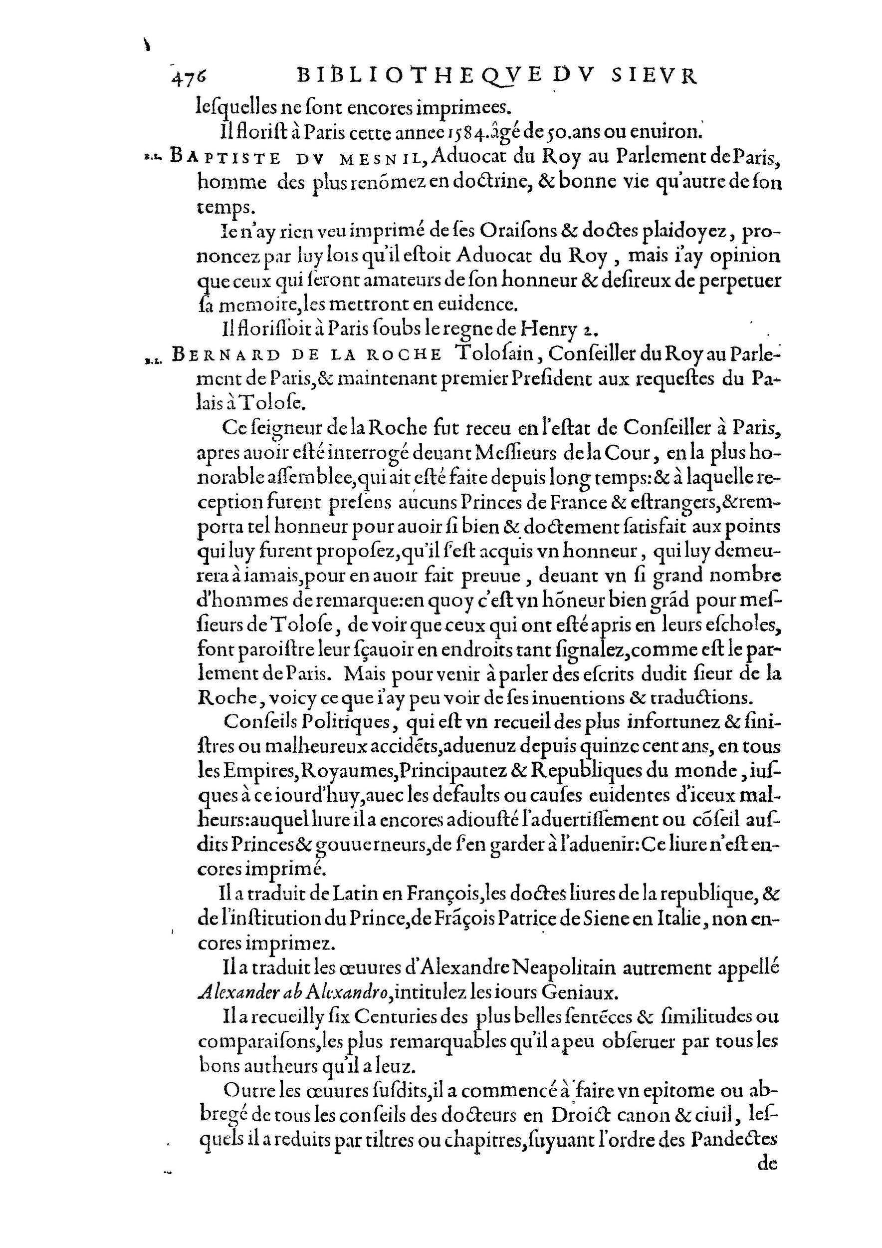 1584 - Abel L&#039;Angelier - Bibliothèques françaises - BnF