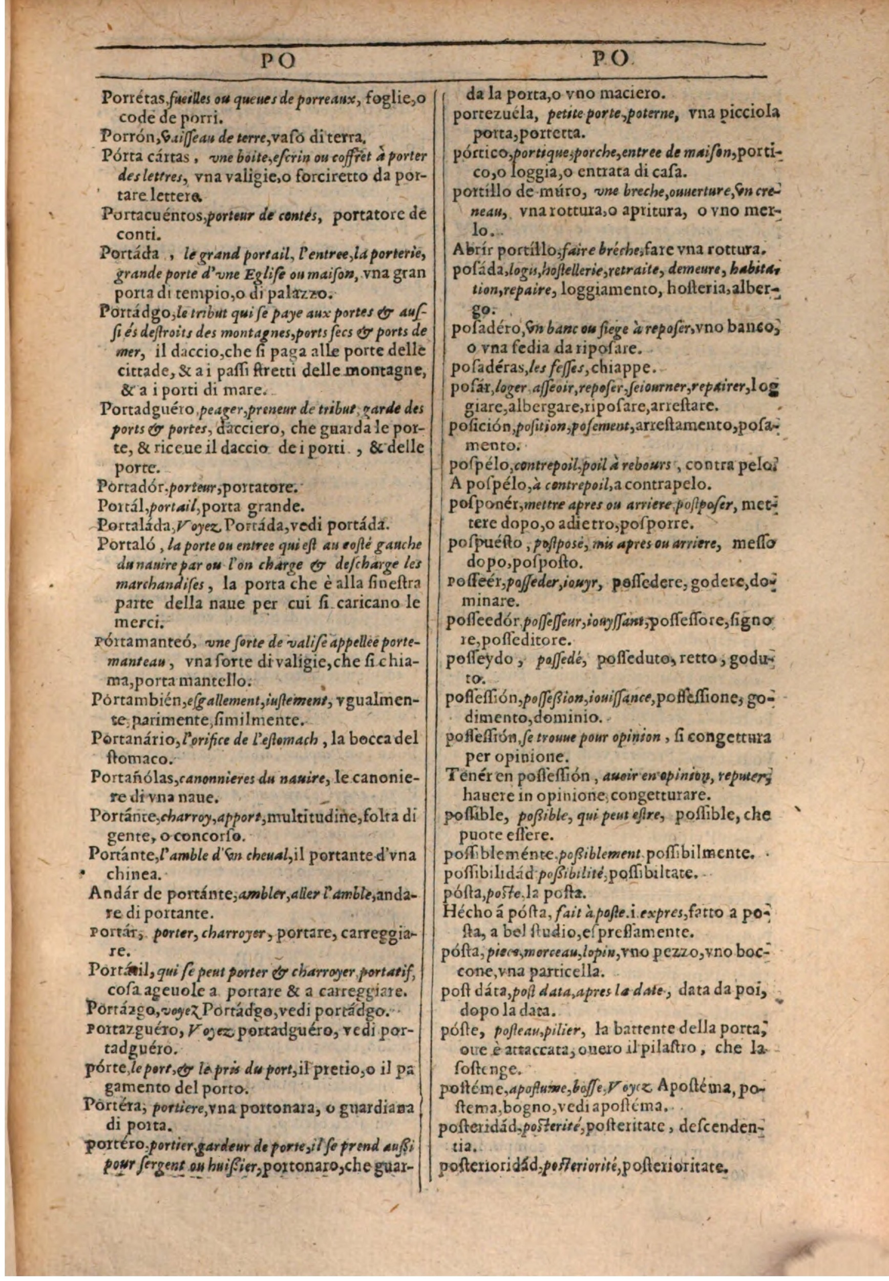 1609 - Philippe Albert et Alexandre Pernet - Trésor des trois langues française, italienne et espagnole (Première partie) - BSB Munich
