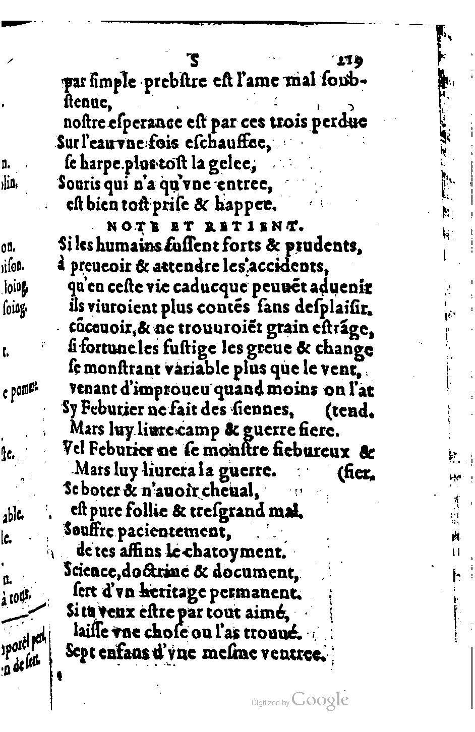 1582 - Nicolas Bonfons - Trésor des sentences dorées - BM Lyon