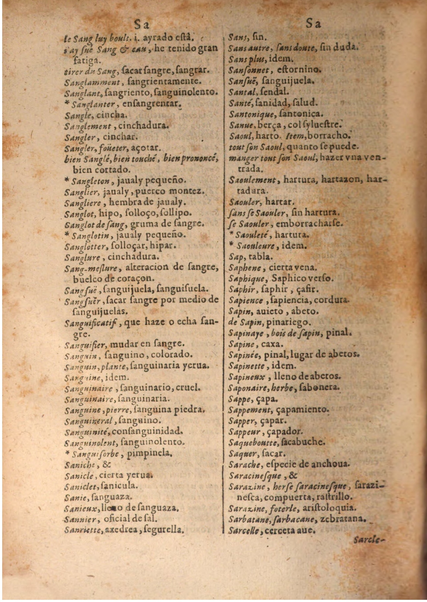 1645 - A. de Sommaville et A. Courbé - Trésor des deux langues espagnole et française (Seconde partie) - BSB Munich