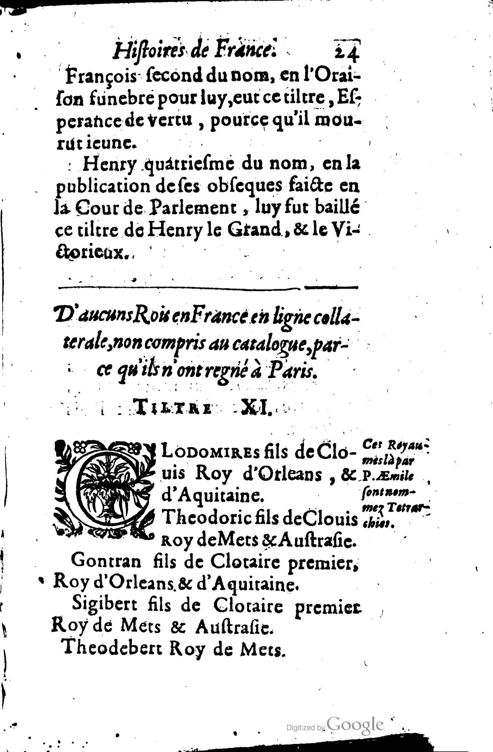 1619 - Jean Corrozet - Trésor des histoires de France - BSB Munich