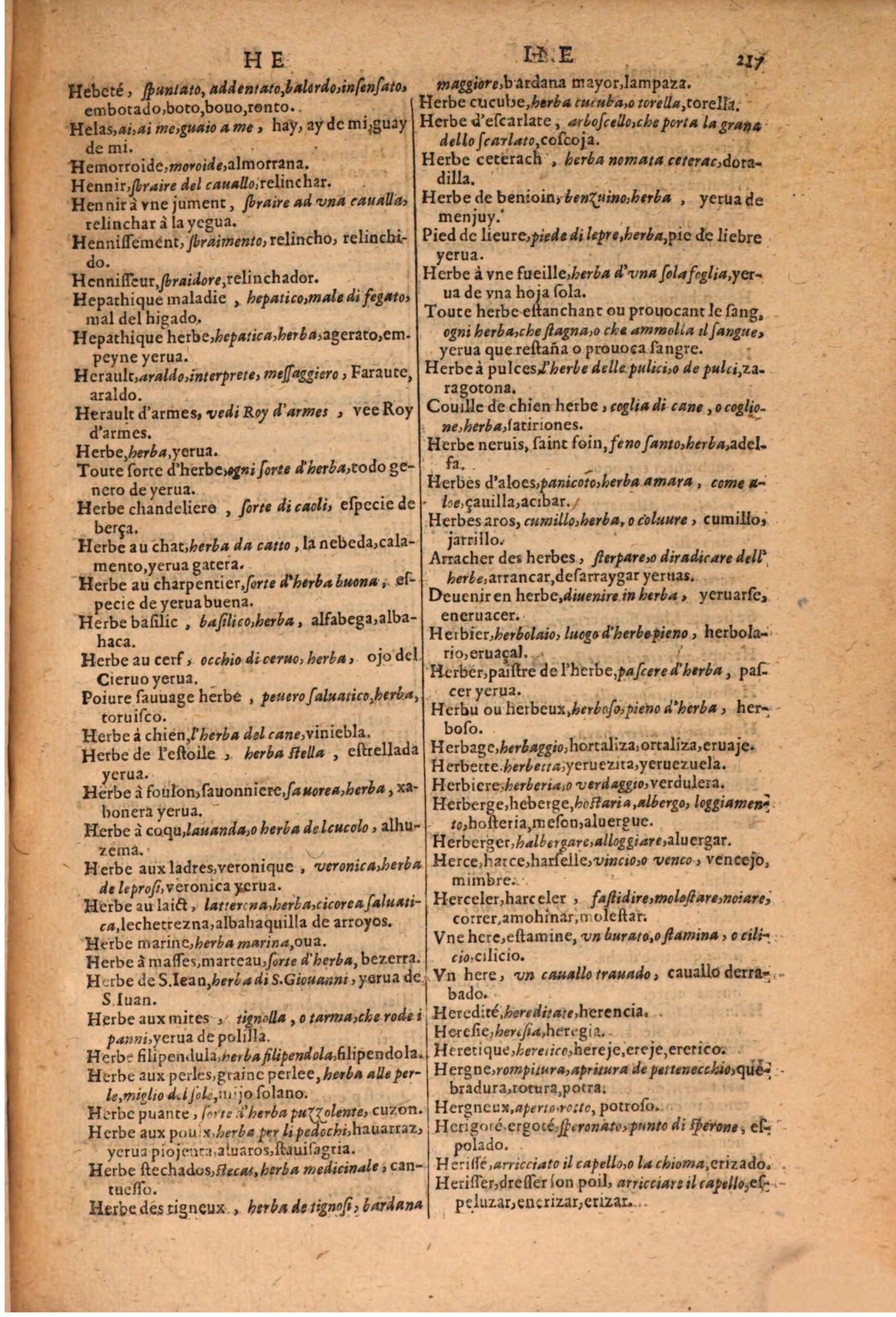 1616 - Pierre de la Rovière - Trésor des trois langues (Seconde partie) - BSB Munich