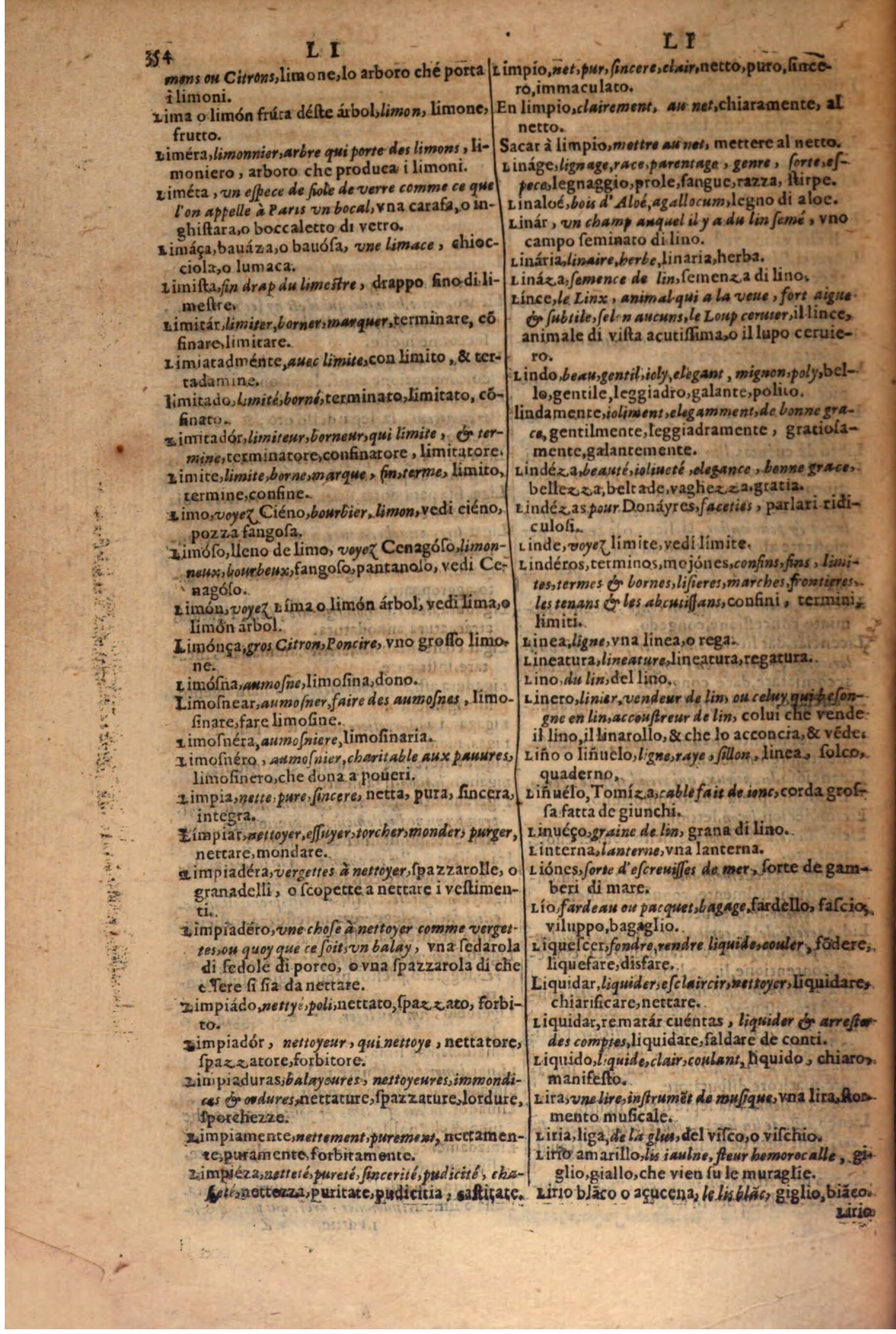 1606 - Samuel Crespin - Thresor des trois langues, francoise, italiene et espagnolle - BSB Munich