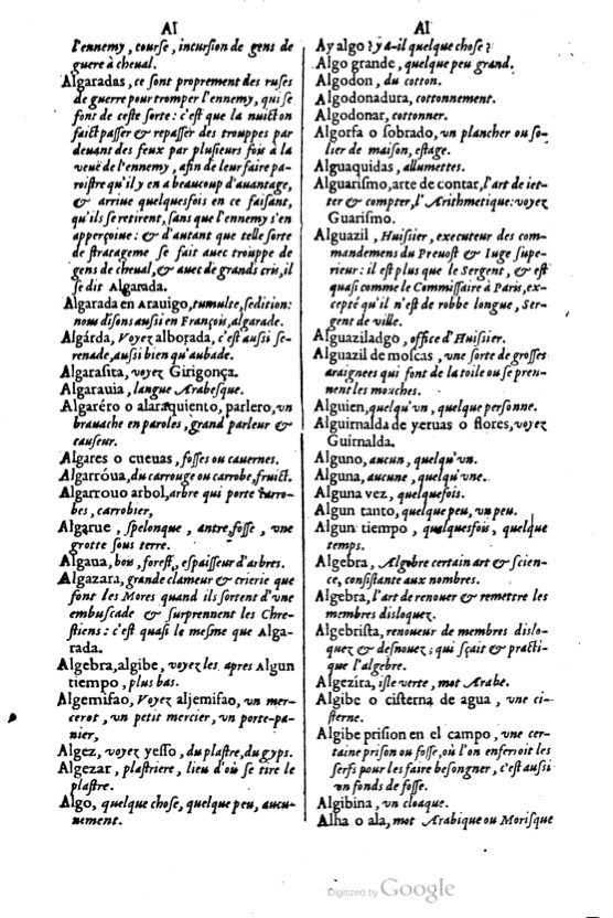 1621 - Adrian Tiffaine - Trésor des deux langues espagnole et française - BM Lyon