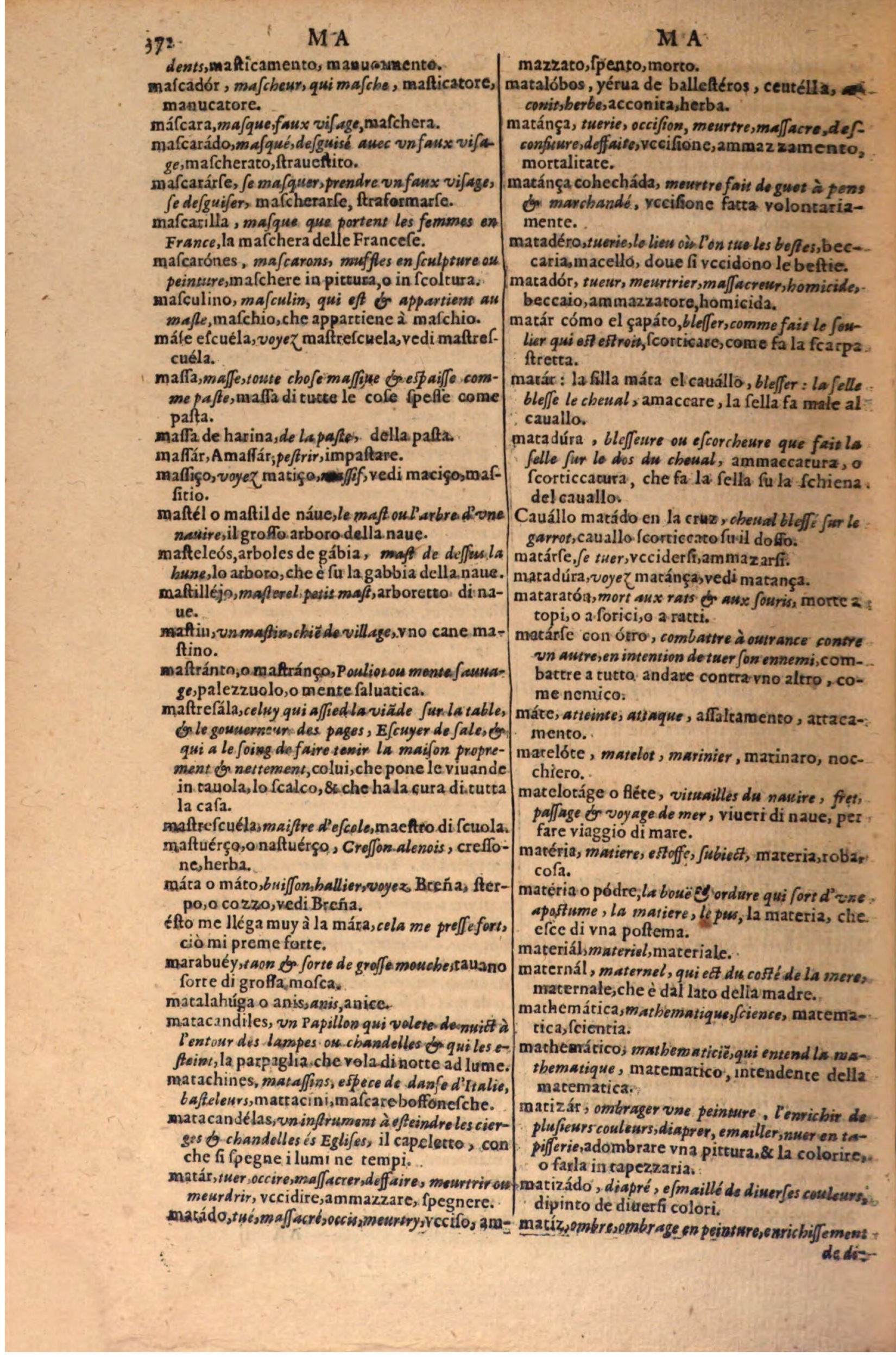 1606 - Samuel Crespin - Thresor des trois langues, francoise, italiene et espagnolle - BSB Munich