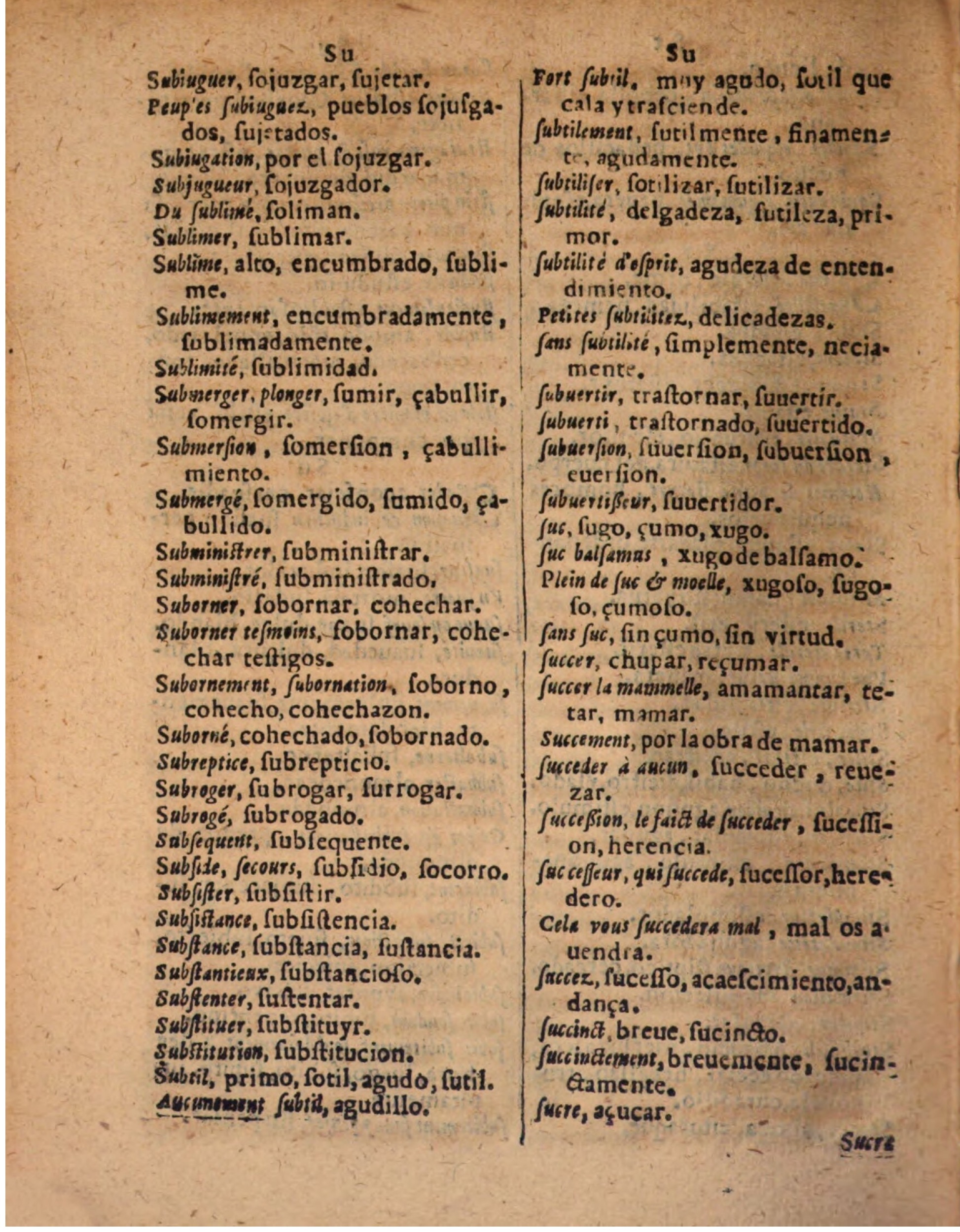 1624 - Hubert Antoine - Trésor des deux langues espagnole et française (Seconde partie) - BSB Munich