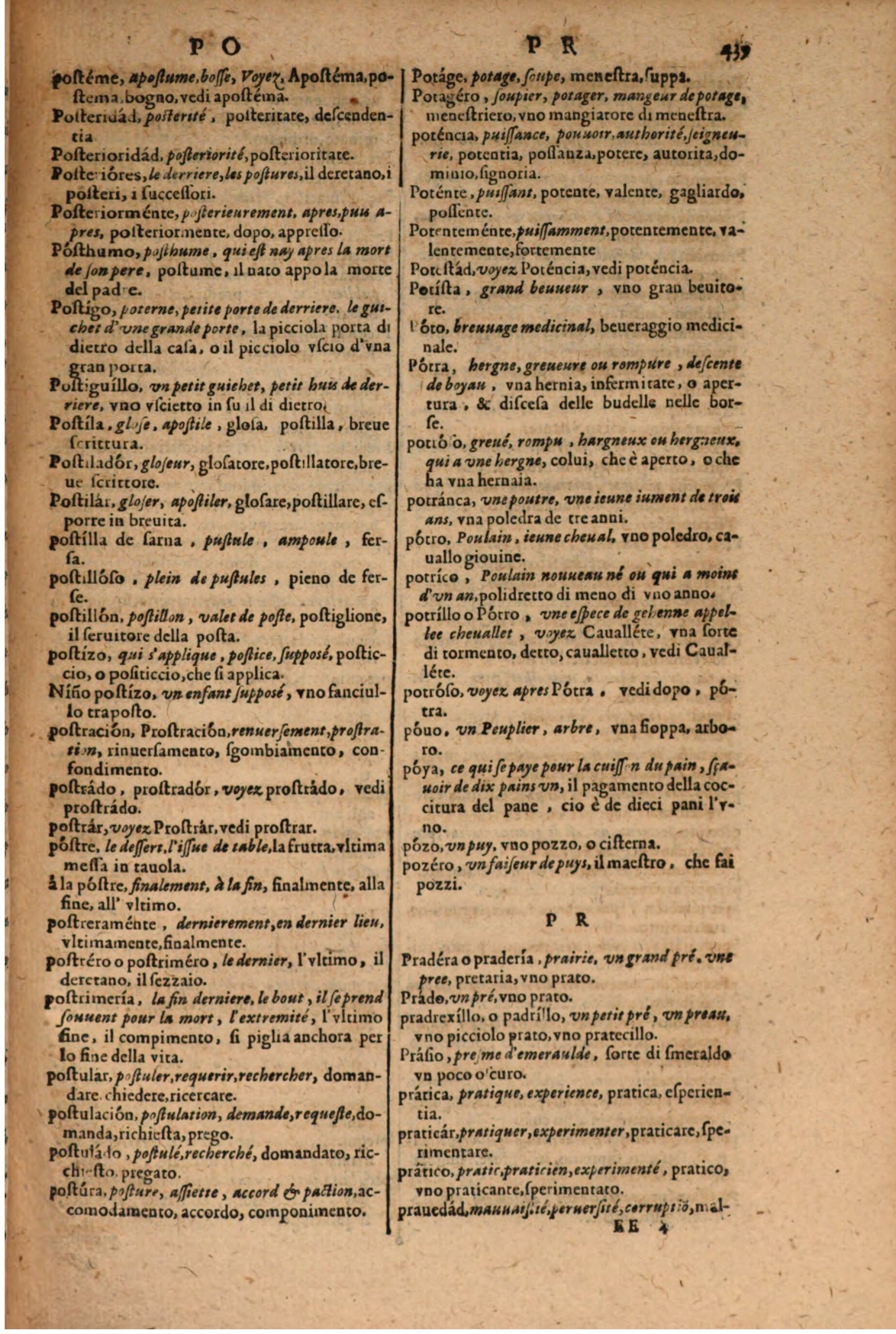 1606 - Samuel Crespin - Thresor des trois langues, francoise, italiene et espagnolle - BSB Munich