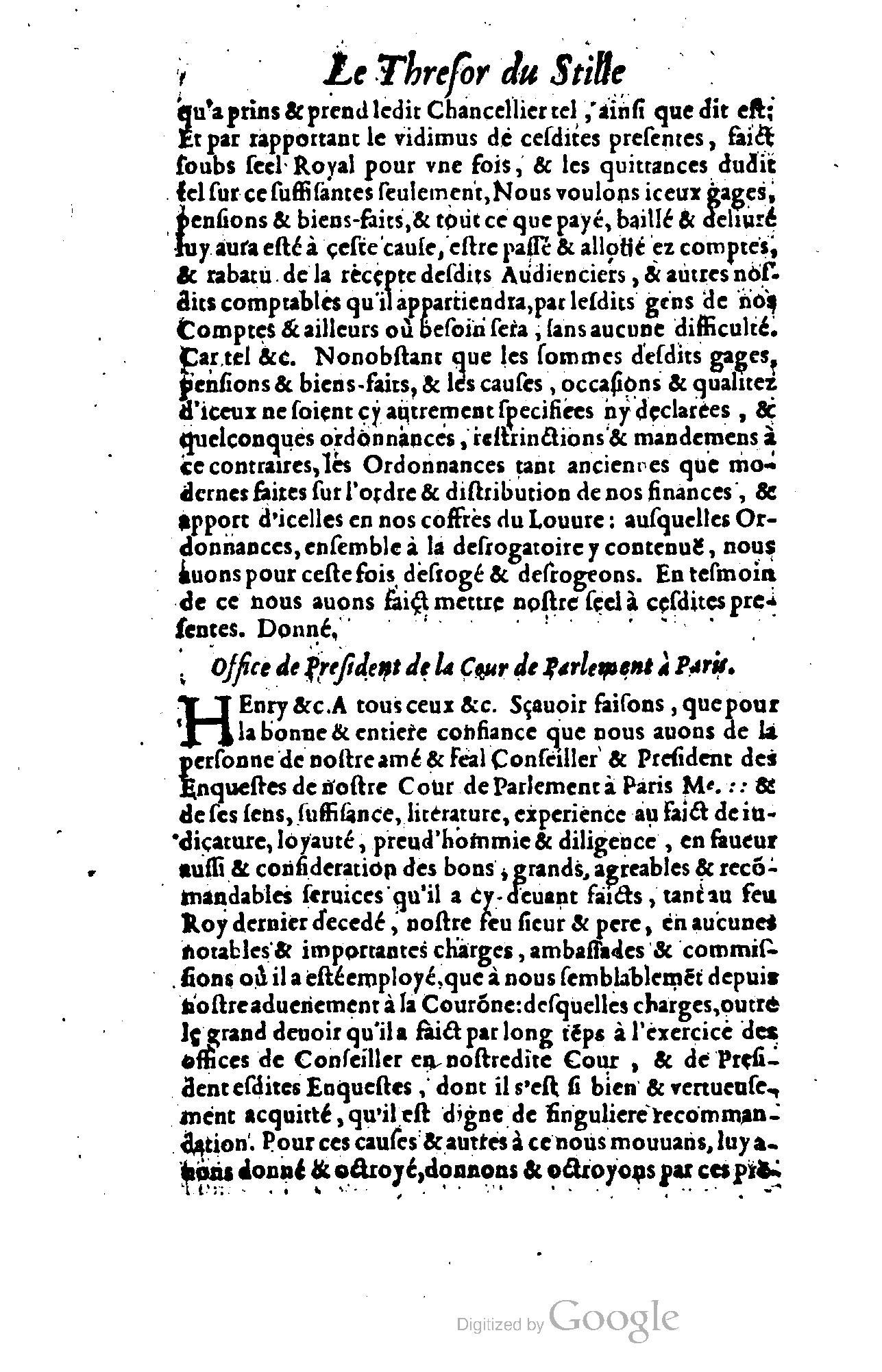 1614 - Jean Richer - Trésor du nouveau style et protocole de la chancellerie de France - BSB Munich