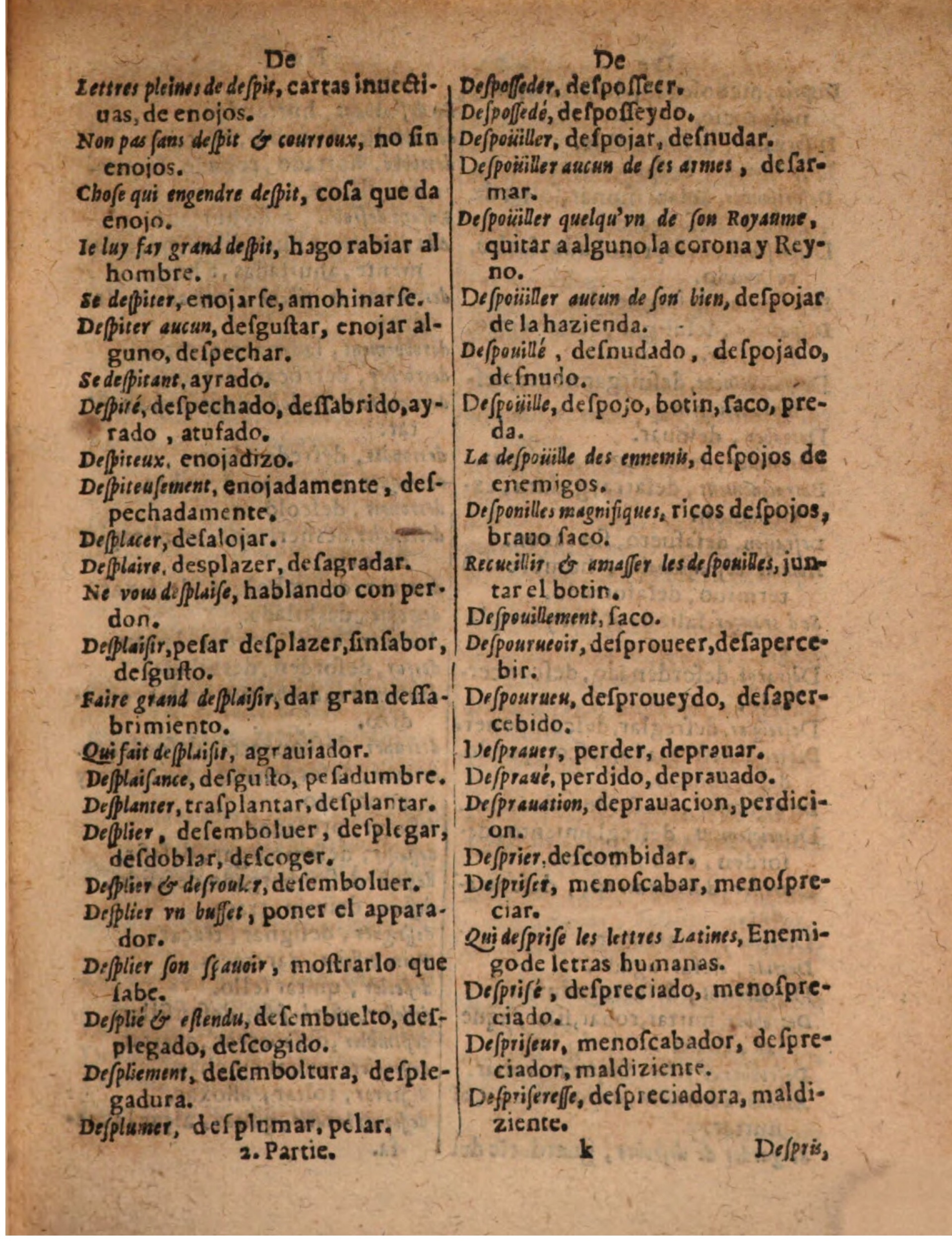 1624 - Hubert Antoine - Trésor des deux langues espagnole et française (Seconde partie) - BSB Munich