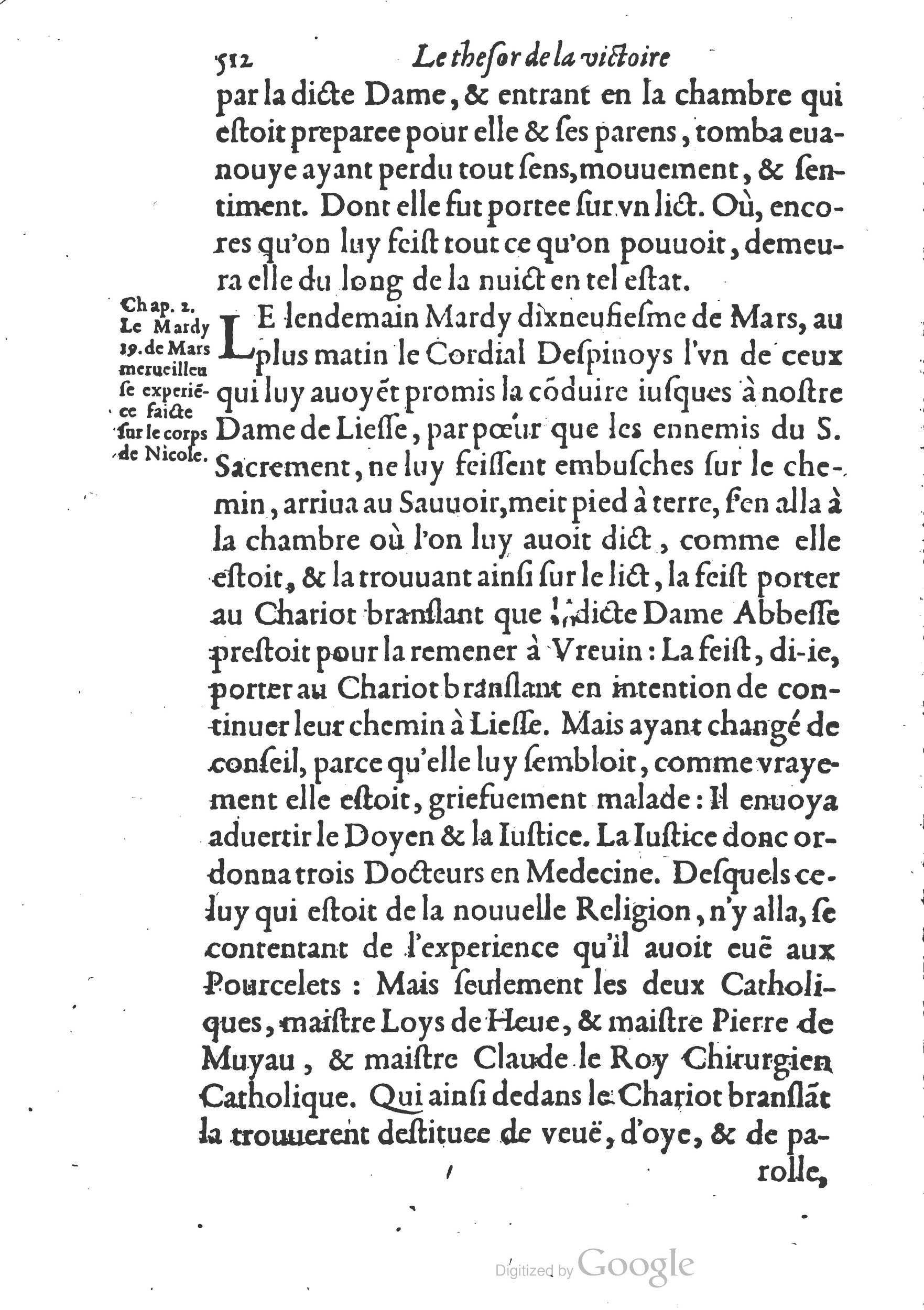 1578 - Nicolas Chesneau - Trésor et entière histoire de la triomphante victoire du corps de Dieu sur l’esprit malin - British Library