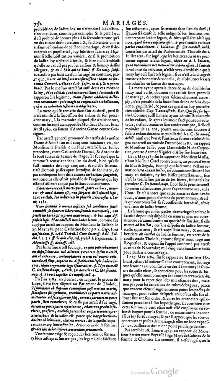 1629 - Veuve Nicolas Buon - Trésor du droit français (21754 T. 2) - BM Lyon