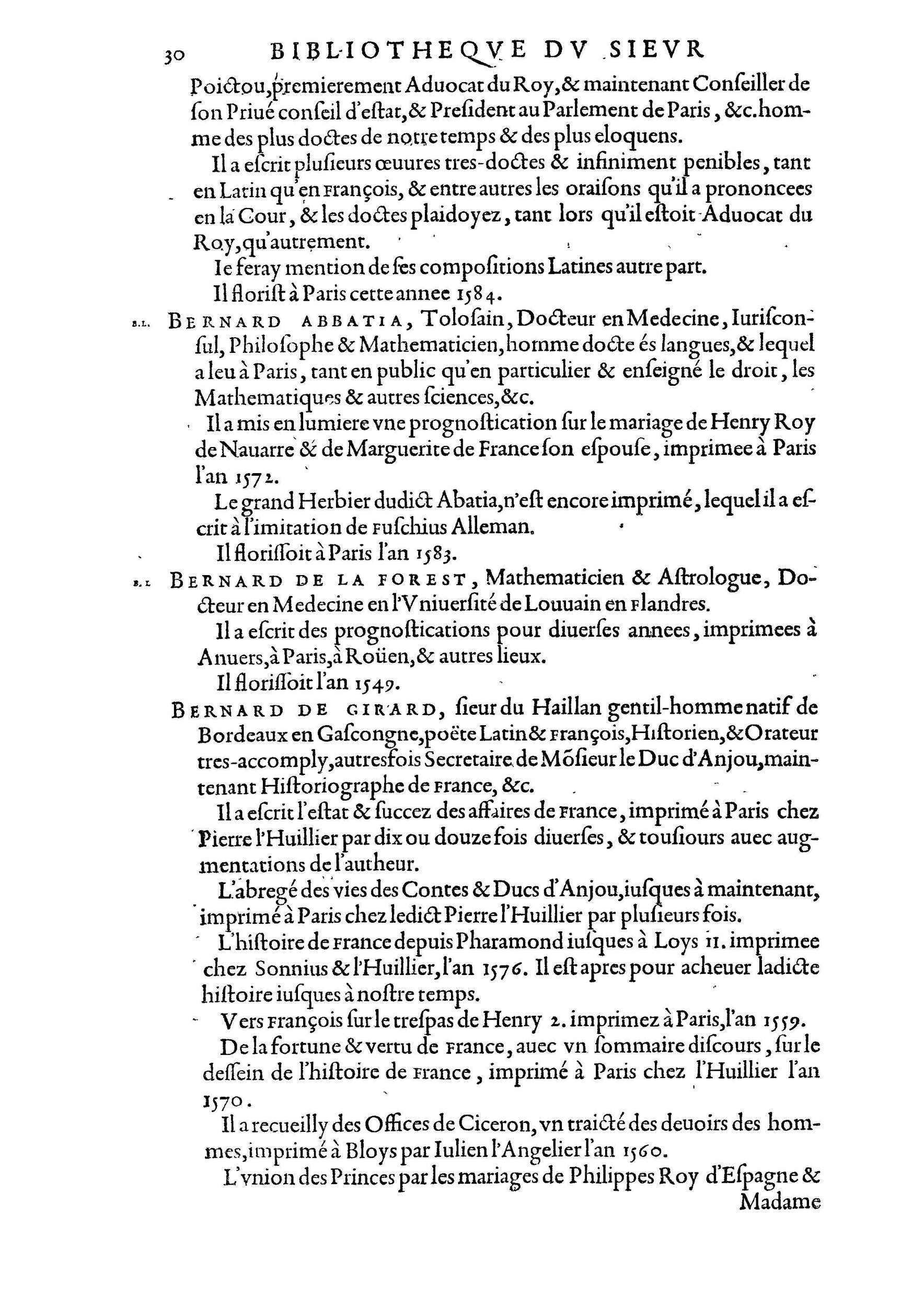 1584 - Abel L&#039;Angelier - Bibliothèques françaises - BnF