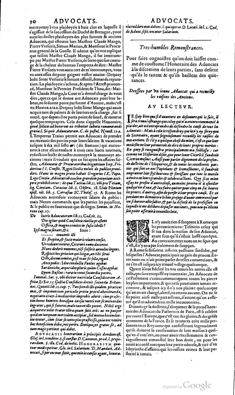 1629 - Veuve Nicolas Buon - Trésor du droit français (21754 T. 1) - BM Lyon